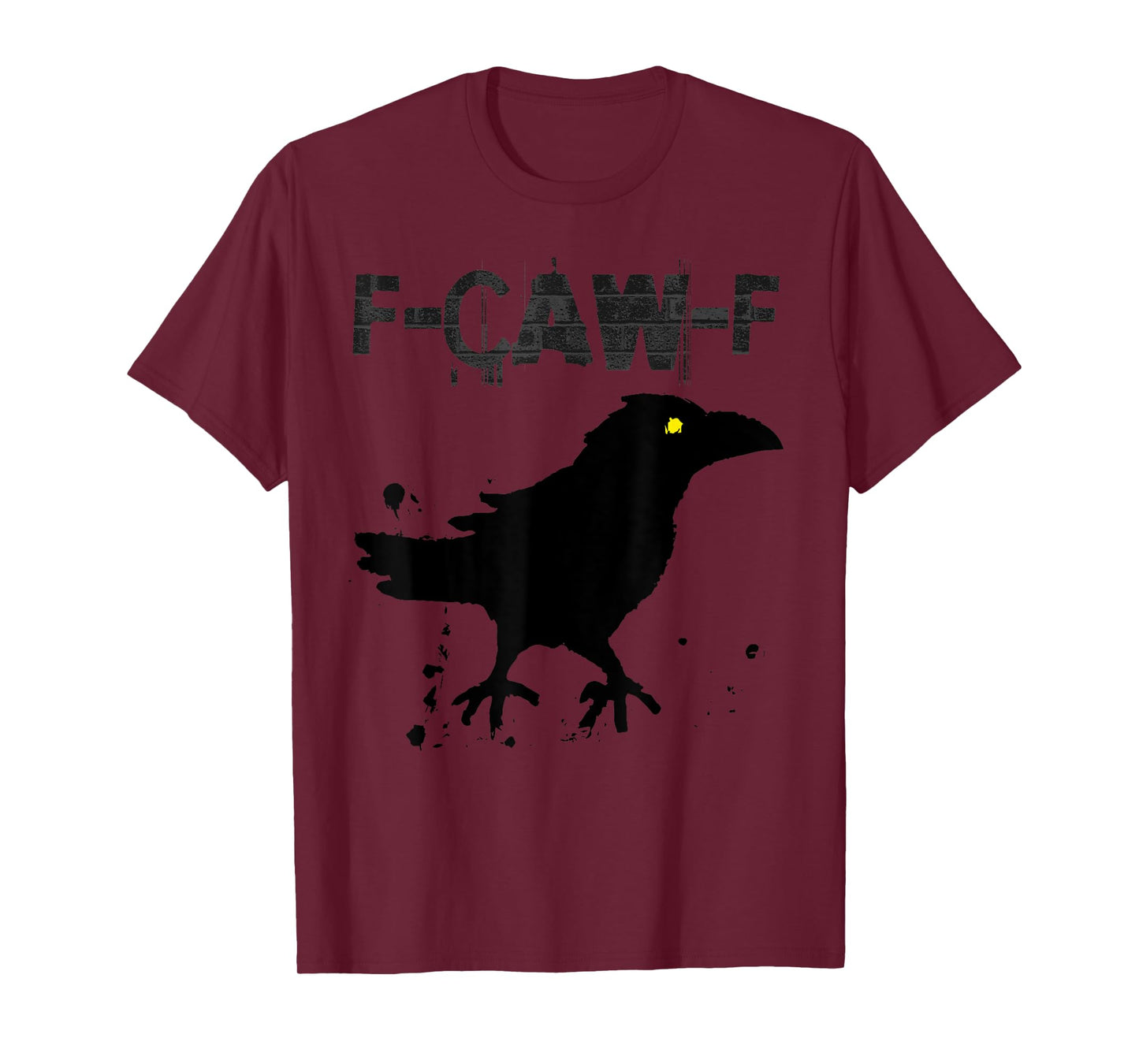 Grunge Coffee F-CAW-F Crow Adult Humor Graphic Tee T-Shirt