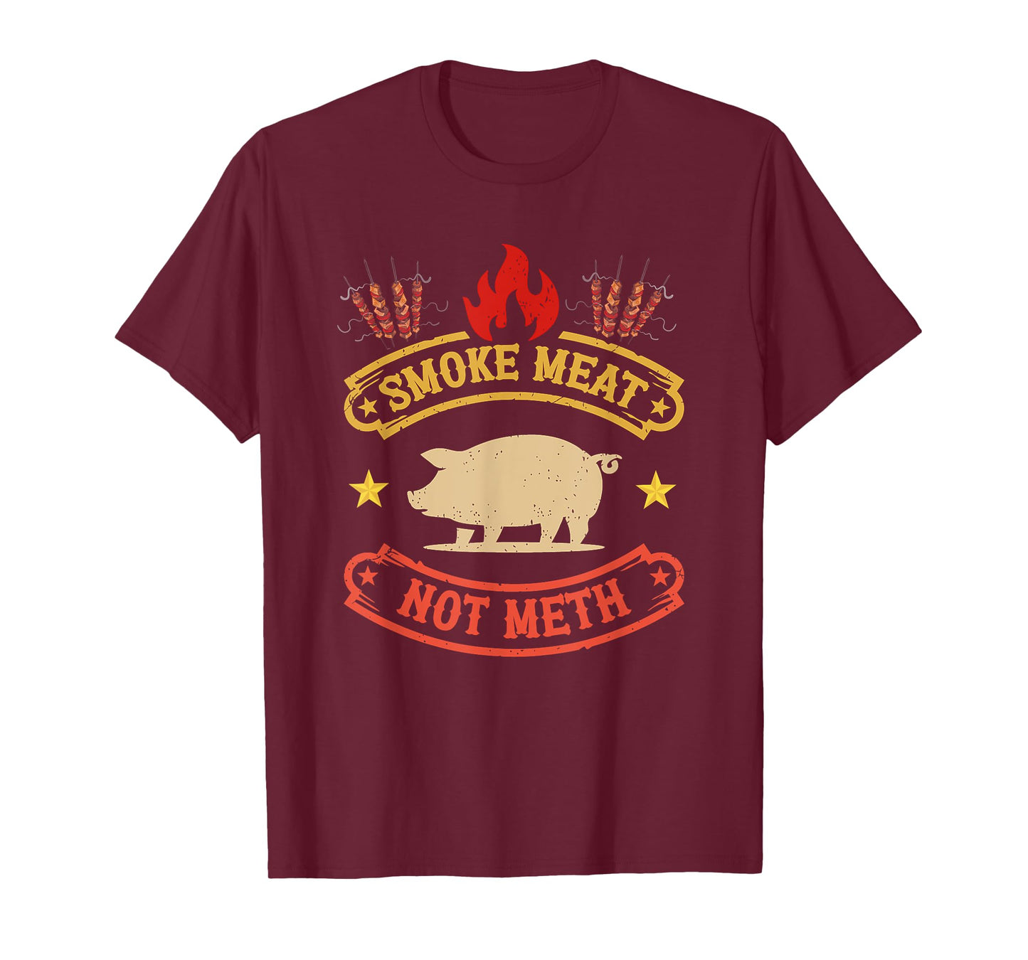 BBQ Grill Smokes Meat Not Meth Anti Drug Barbecue Grilling T-Shirt