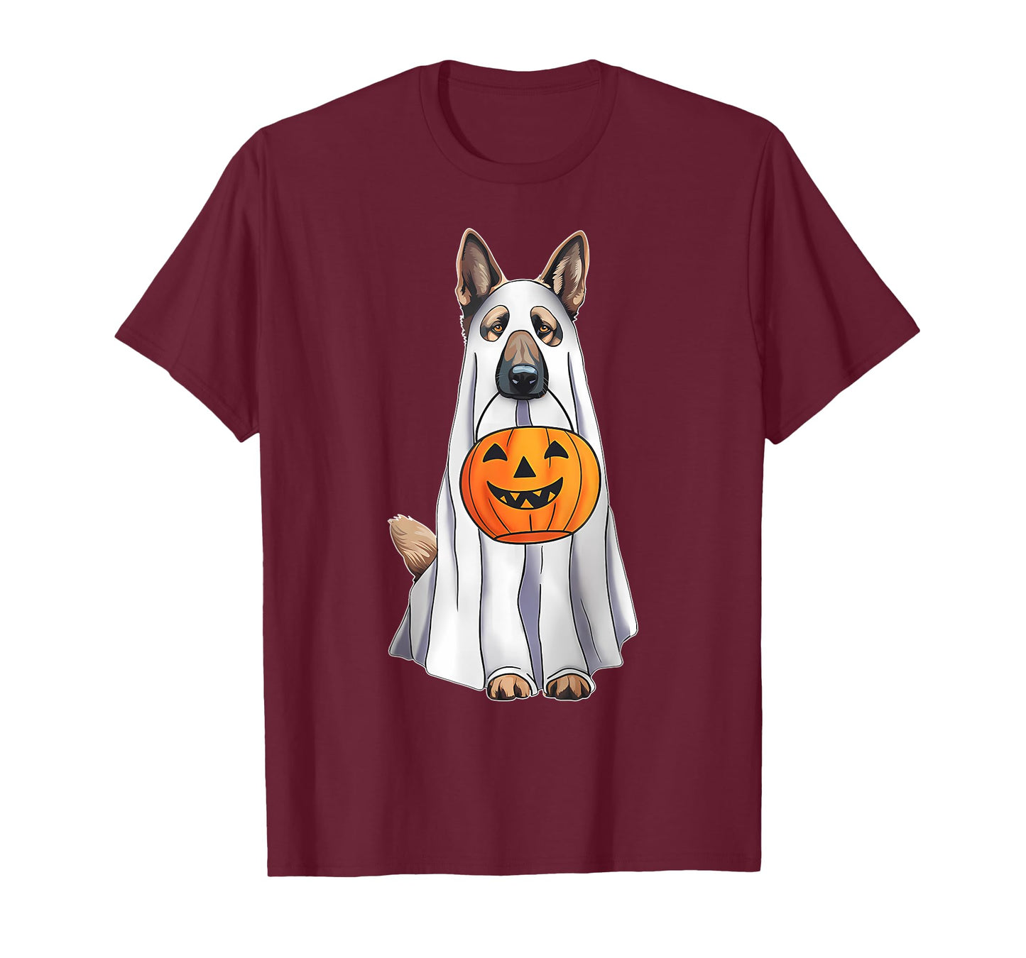 German Shepherd Ghost Pumpkin Halloween Costume Fall T-Shirt