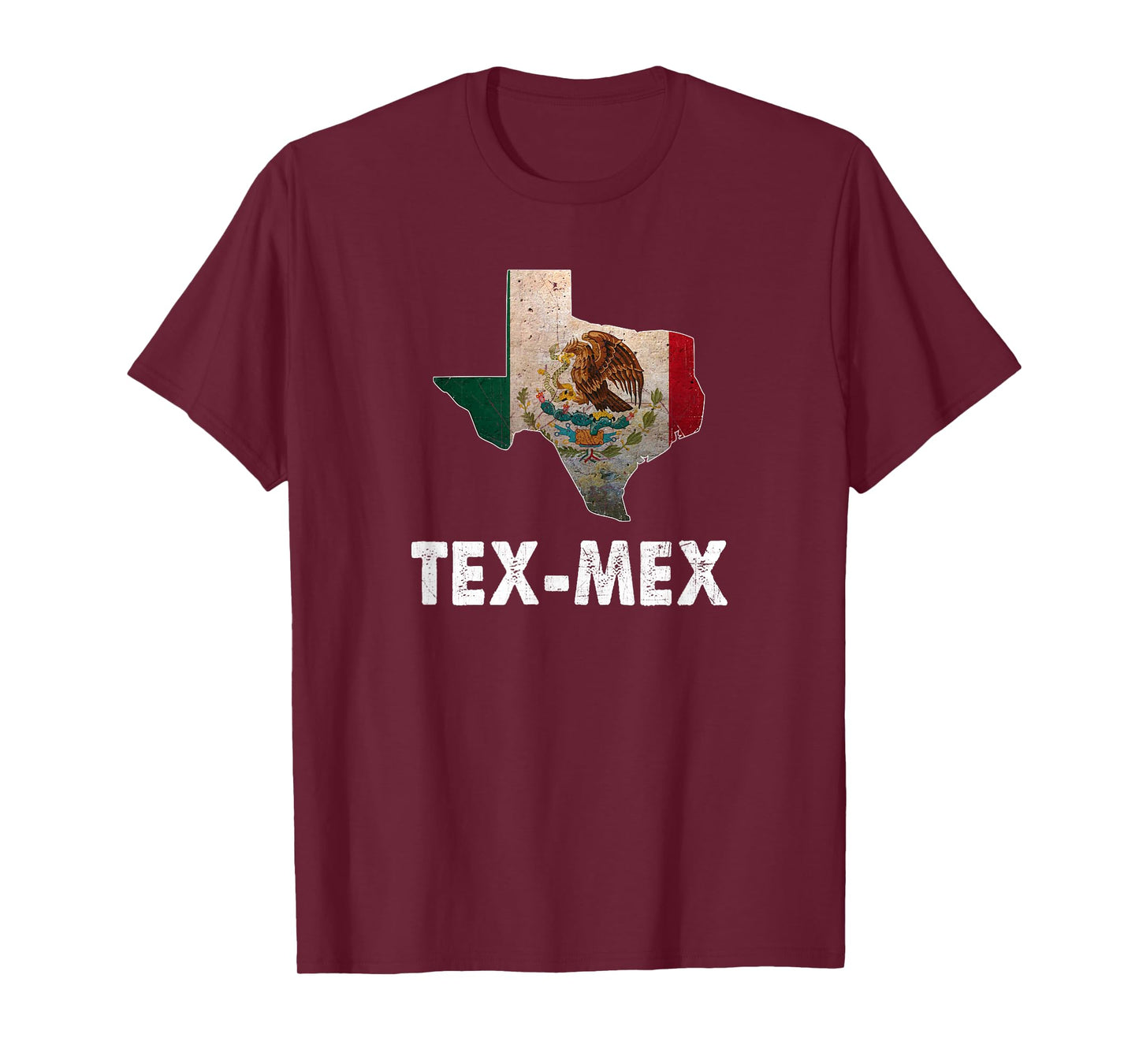 Tex-Mex Texas State with Mexico Flag - Mexican Food Lover T-Shirt