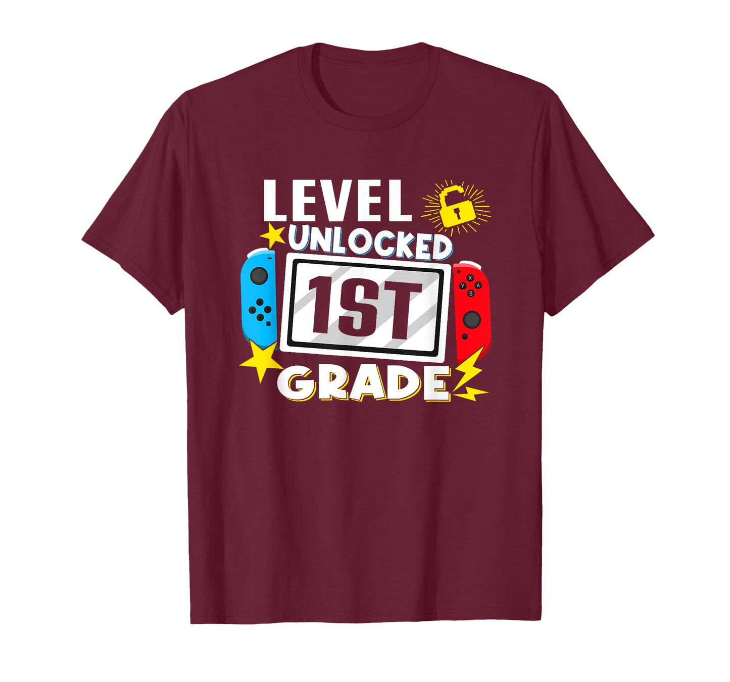 First Day Of 1st Grade Level Unlocked Game Back To School T-Shirt