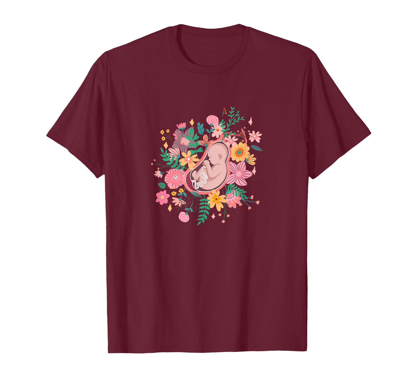 Midwife Thank You Fetus Flowers - Doula Midwifery Midwife T-Shirt