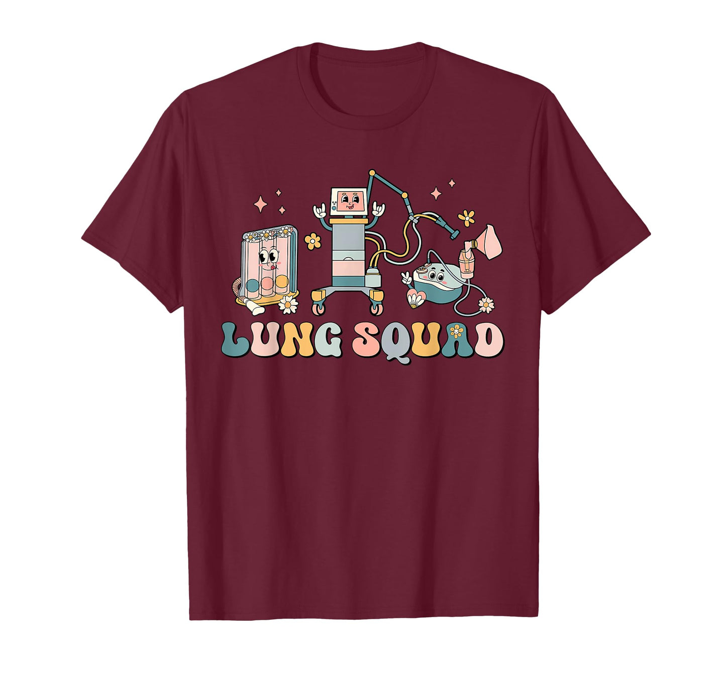 Retro Lung Squad Respiratory Therapy RT Pulmonologist T-Shirt