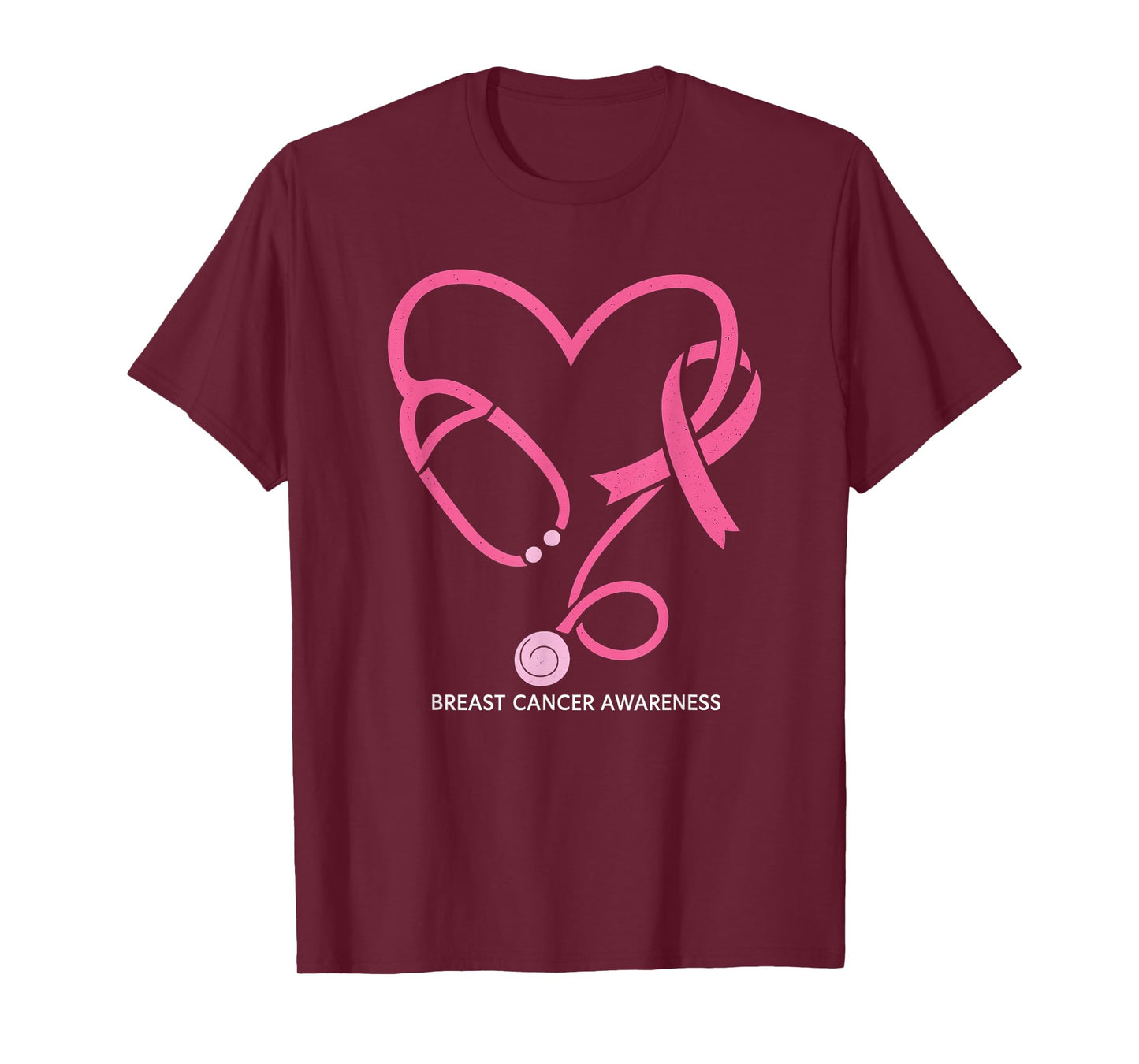 Pink Stethoscope Nurse Medical Breast Cancer Awareness T-Shirt