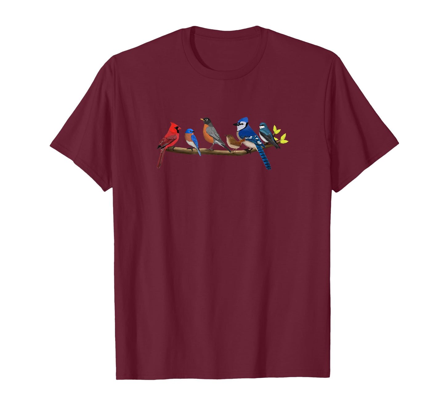 Birds on a Branch Bird Lover Birdwatcher Bluebird Cardinal T-Shirt