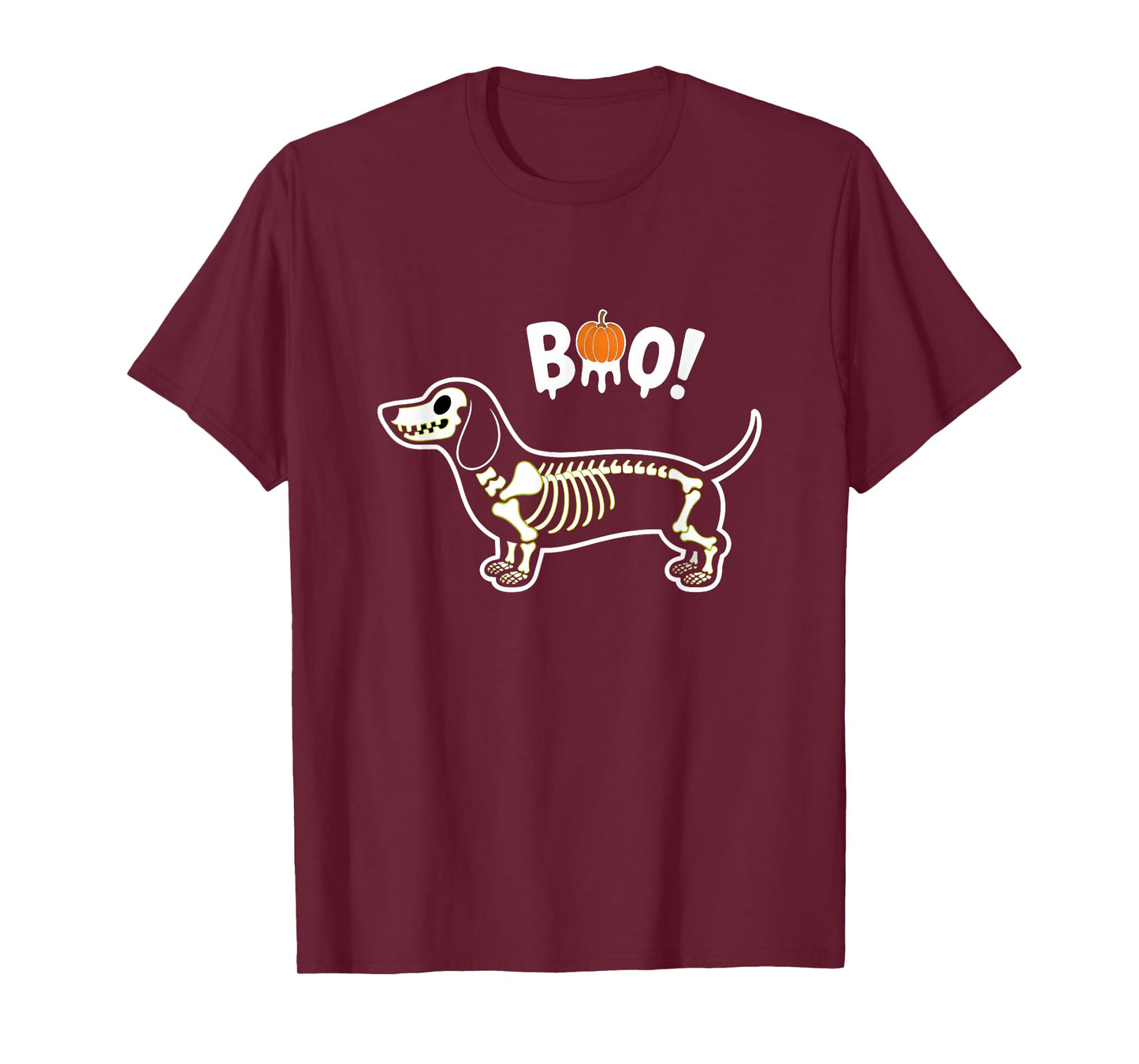 Funny Dachshund Halloween Wiener Dog Cute Doxie Skeleton Boo T-Shirt