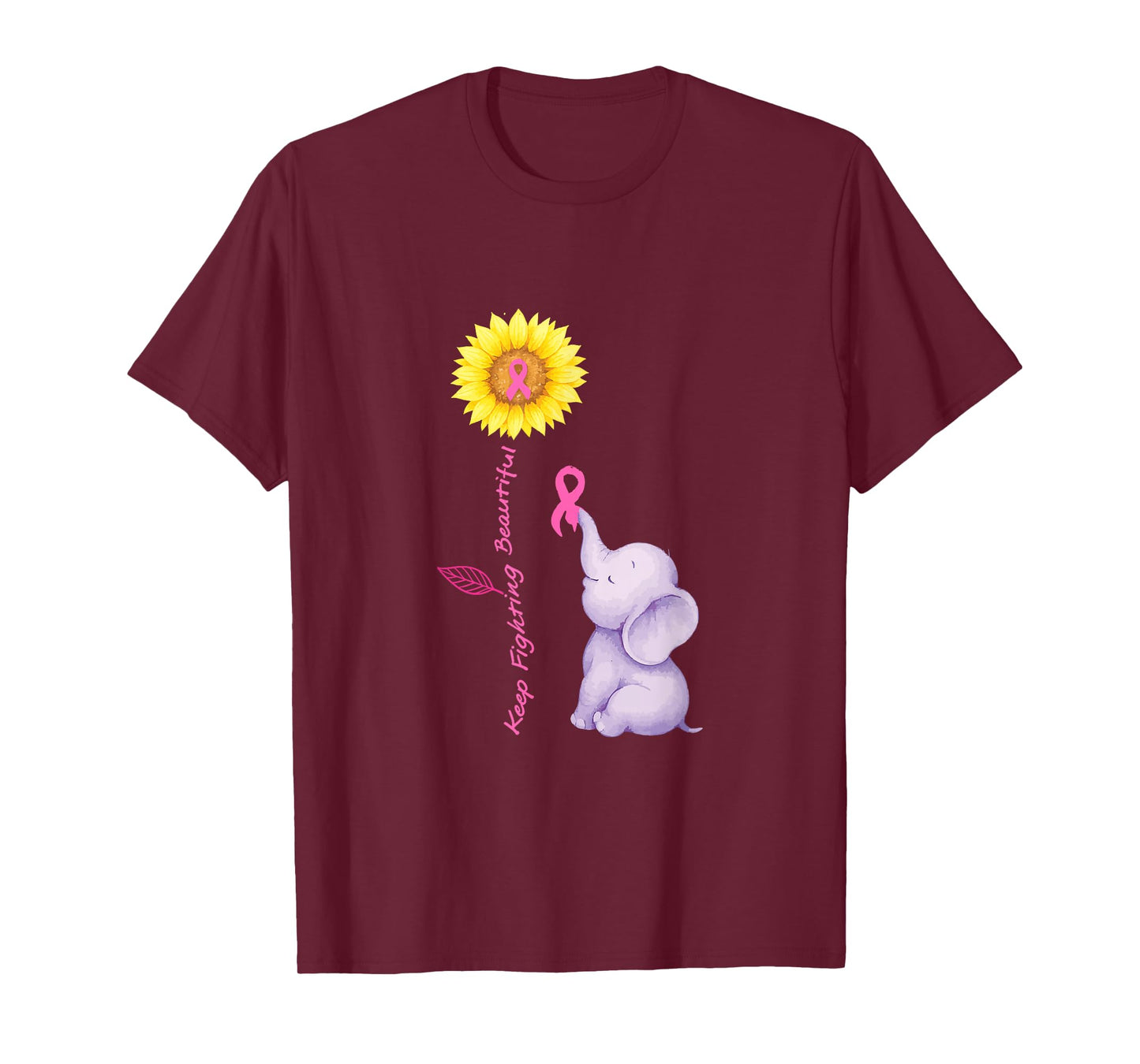 Keep Fighting Beautiful Elephant Breast Cancer Awareness T-Shirt