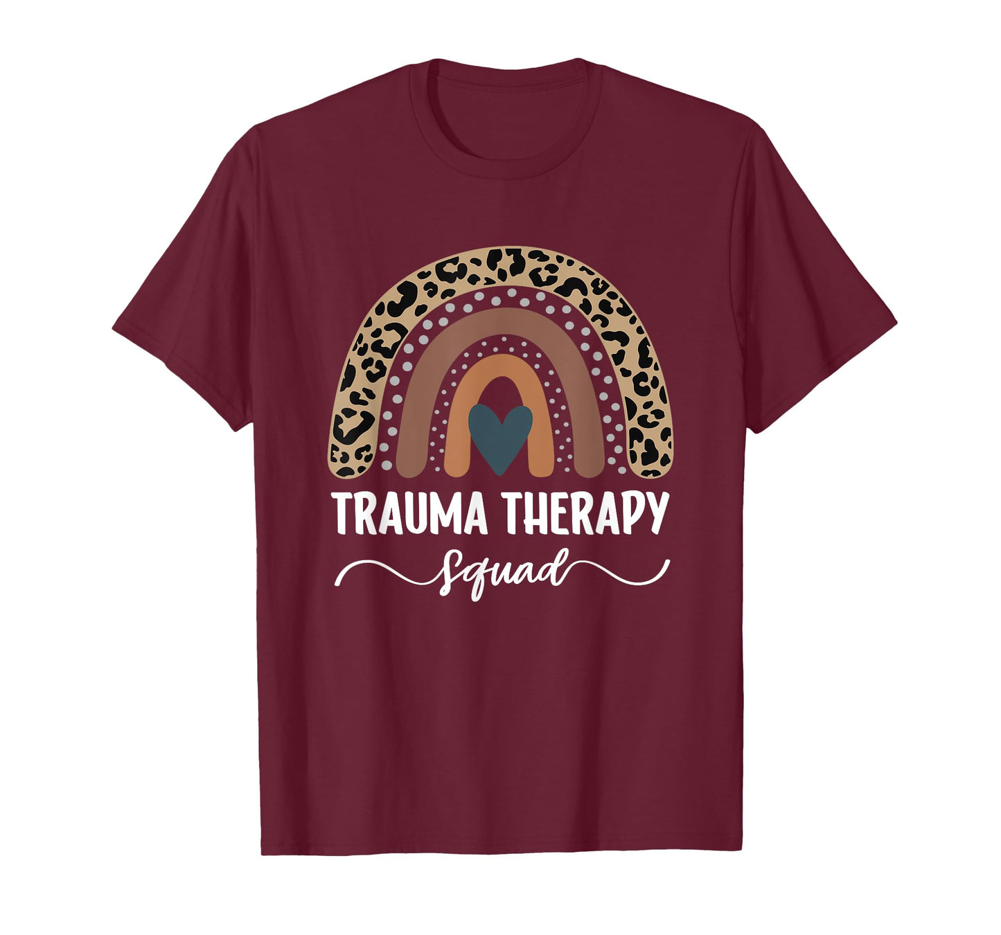 Trauma Therapy Squad, Leopard Rainbow Trauma Therapist T-Shirt