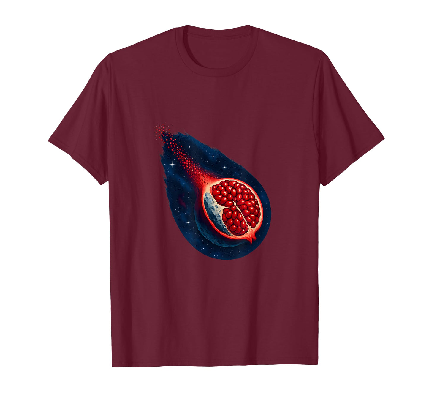 Comet Pomegranate Space Fruit Funny Astronomy T-Shirt