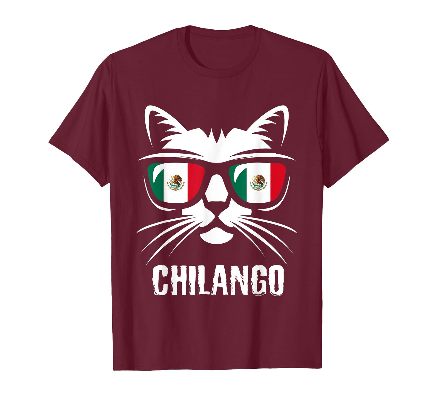 Mexico Flag Funny Cat Mexican Saying Chilango Men Women Kids T-Shirt