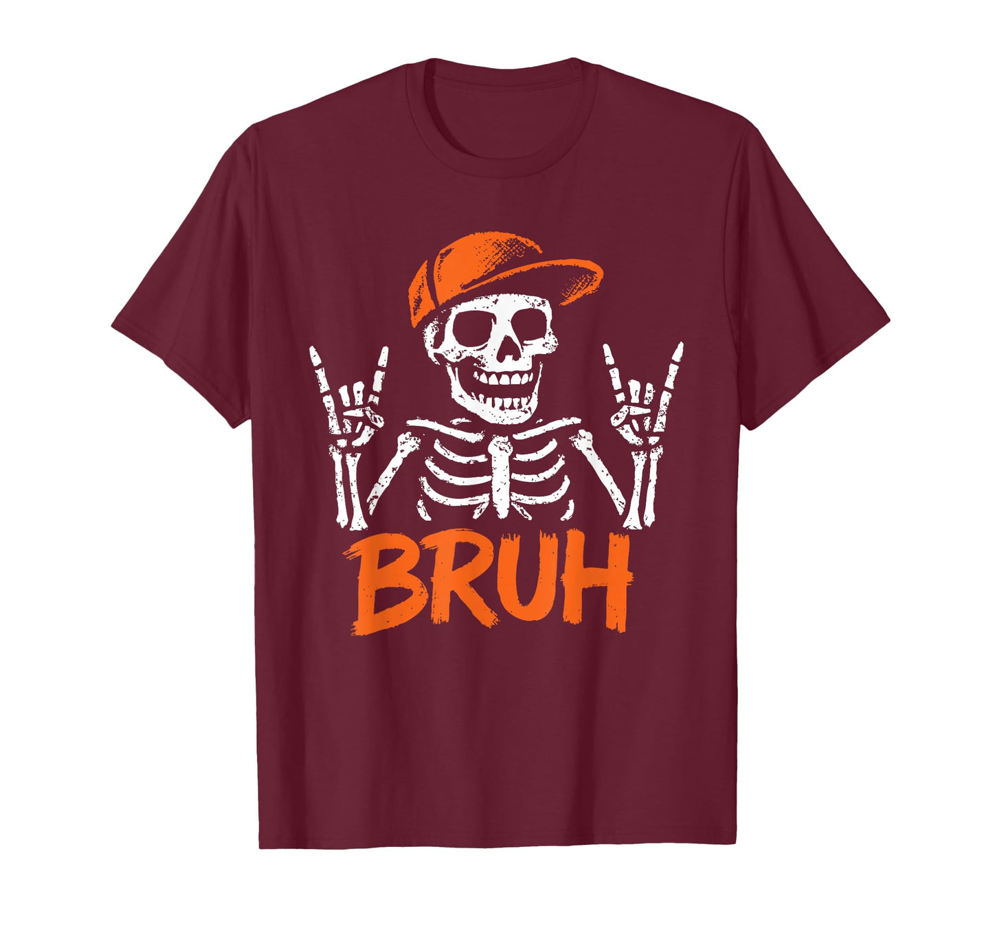 Cool Bruh Skeleton Rock On Funny Halloween Men Boys Kids T-Shirt