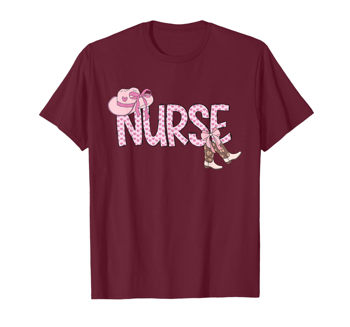 Pink Coquette Western cowgirl Nurse Nursing T-Shirt