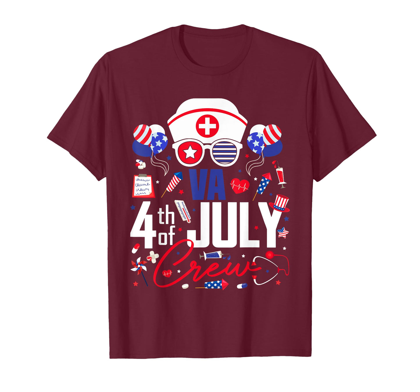 Va Nurse 4th of July Crew Independence Day Patriotic Nurses T-Shirt