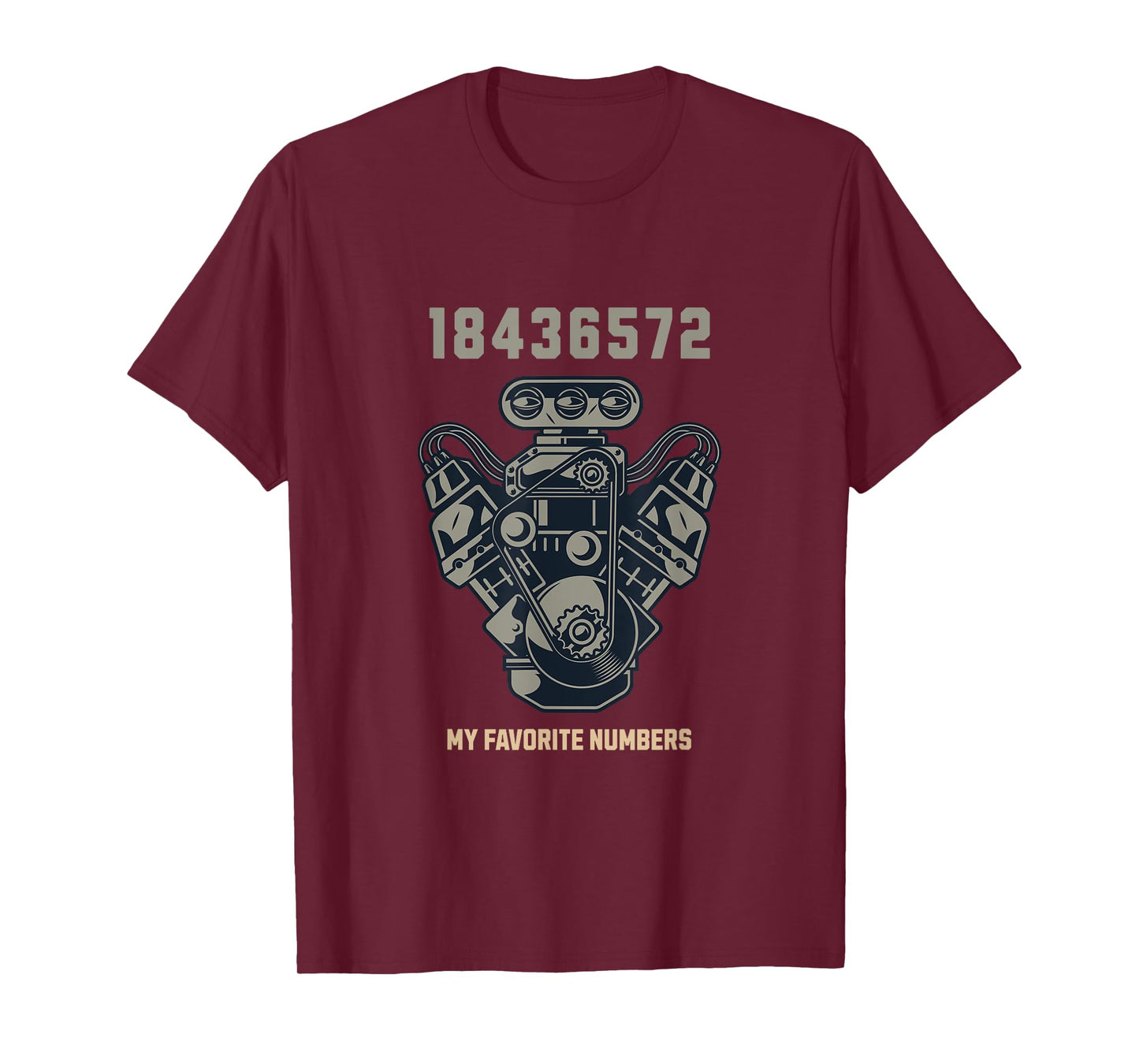 Racing V8 Engine Firing Order Classic Car Guy Automotive Fan T-Shirt
