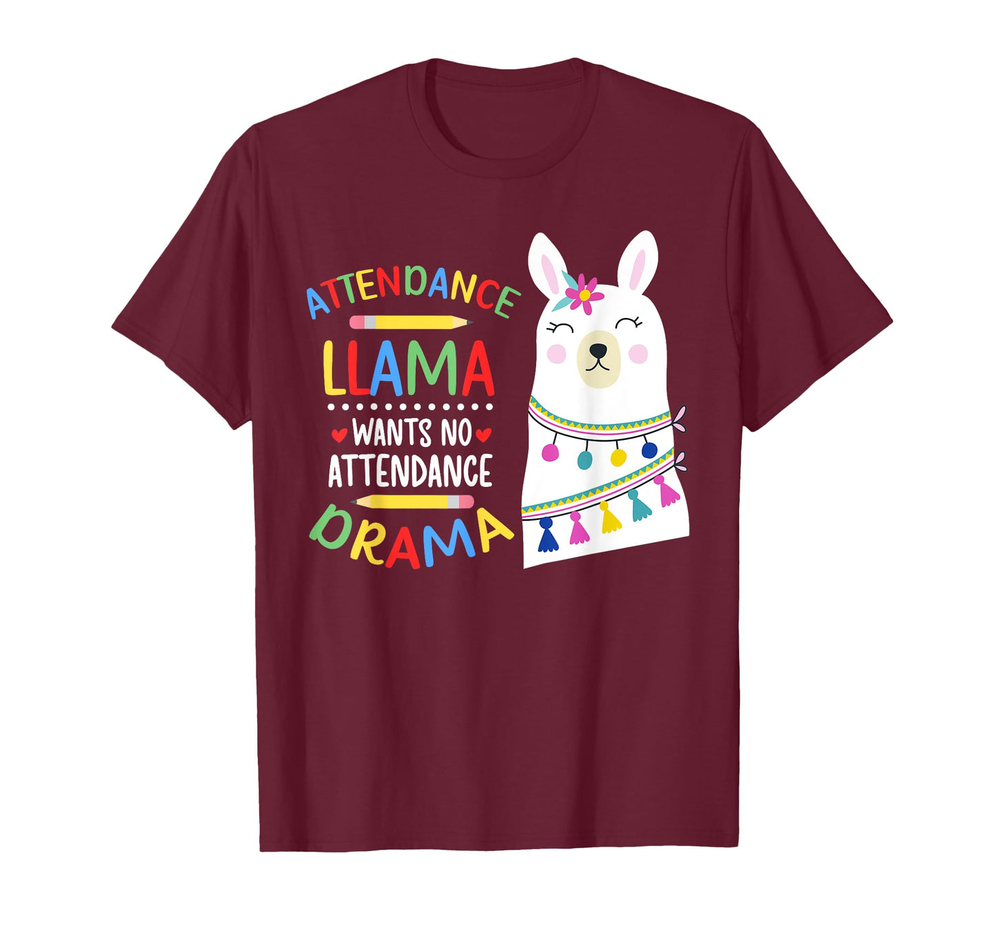 Attendance Llama Attendance Clerk School Attendance Clerk T-Shirt