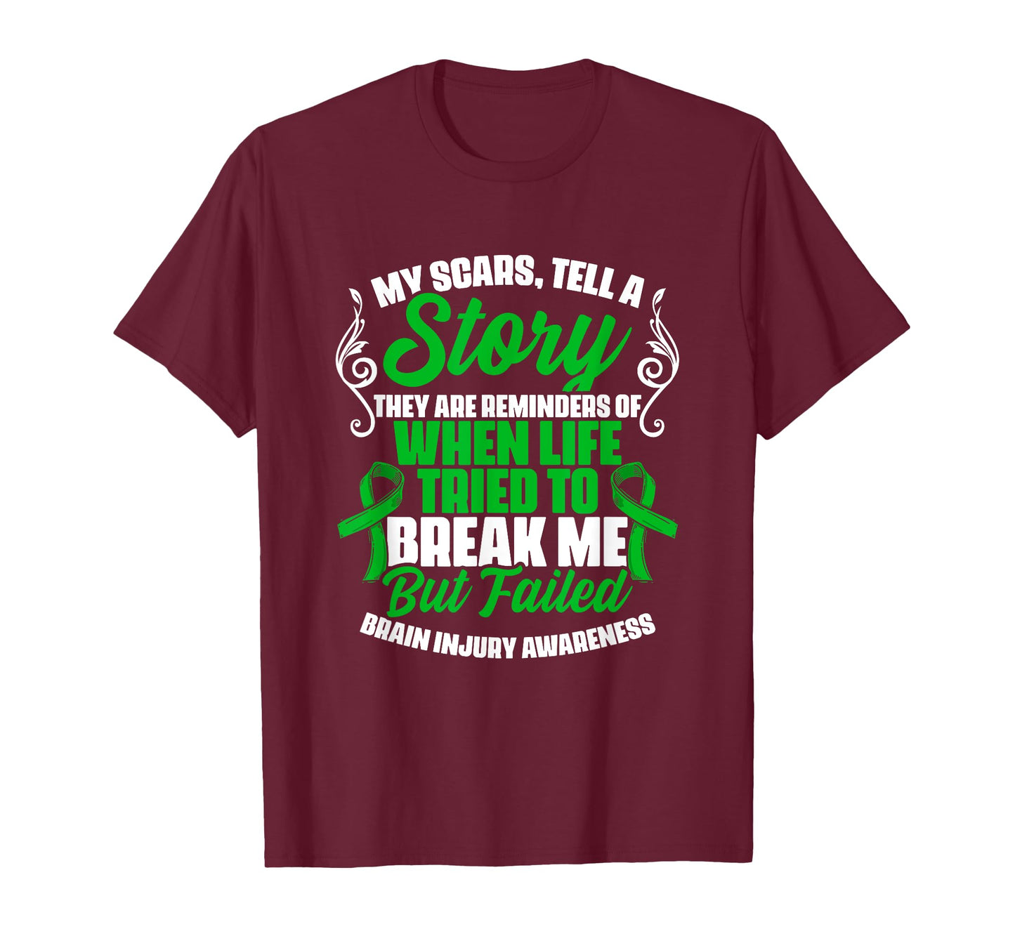 Scars Tell Story Traumatic Brain Injury Support TBI Survivor T-Shirt