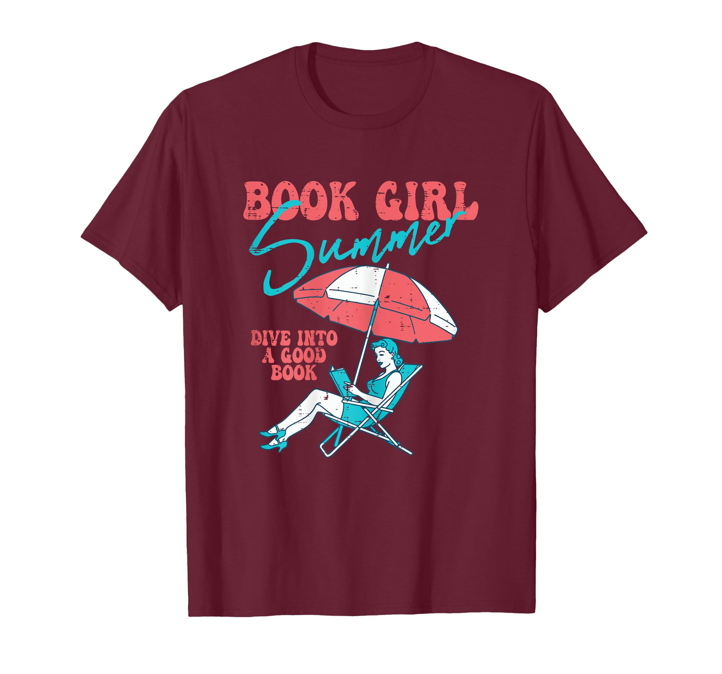 Book Girl Summer Reading Beach Vacation Women Girls Kids T-Shirt