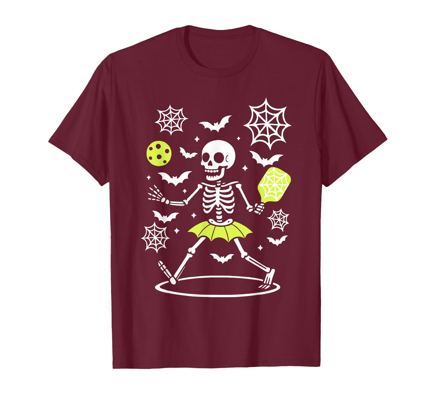 Pickleball Skeleton Halloween Sport Spooky Trick Or Treat T-Shirt