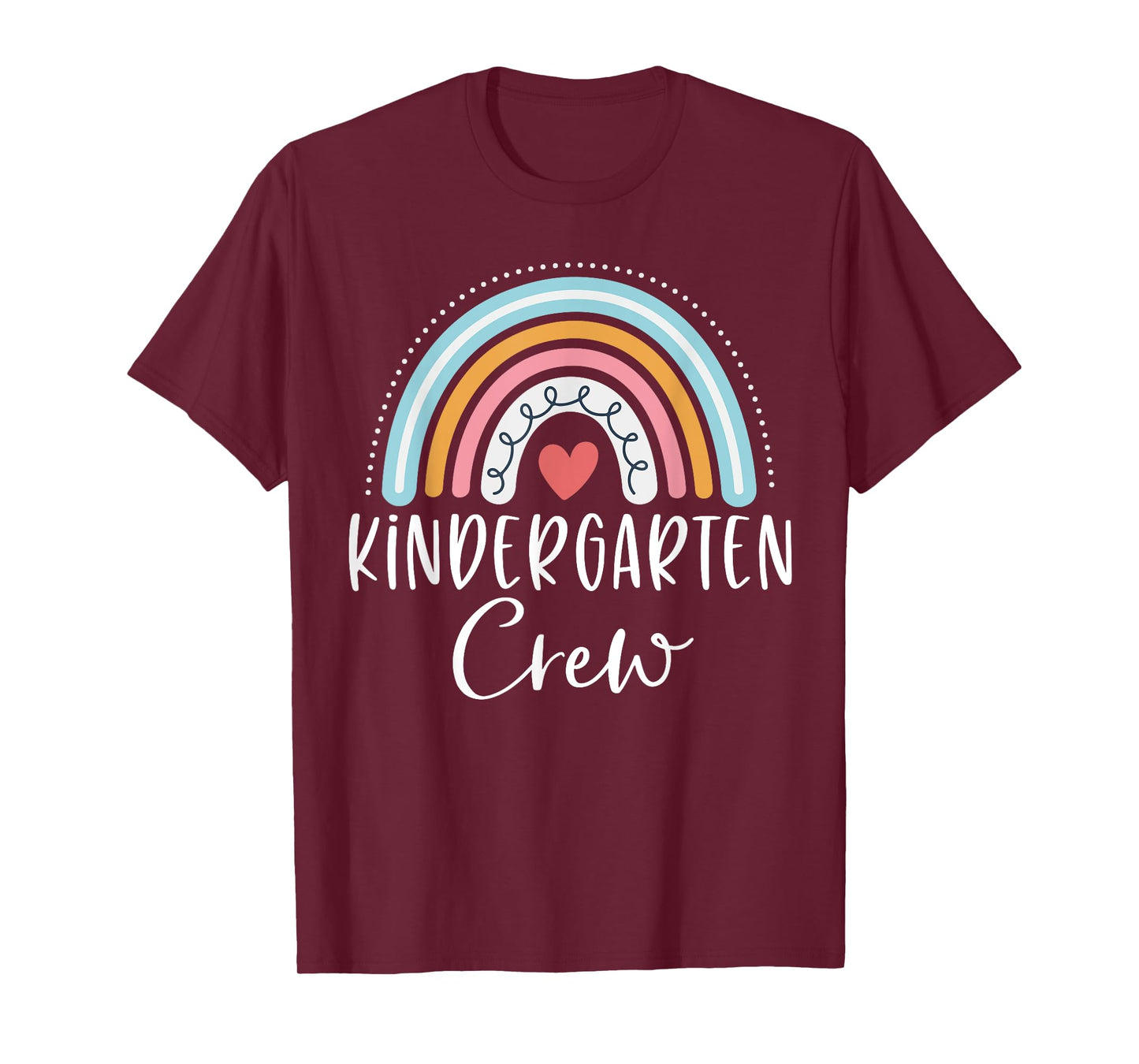 Kindergarten Crew Cute Rainbow Heart Kinder Teacher T-Shirt