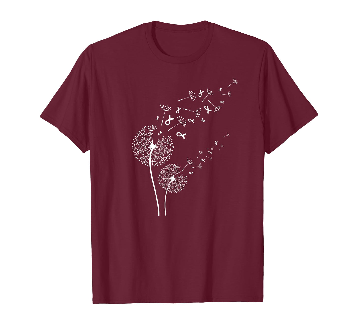 Dandelion Lung Cancer Awareness Month White Ribbons T-Shirt