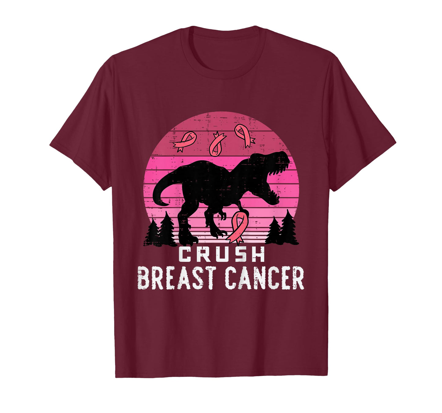 Kids Crush Breast Cancer Pink Trex Dino Awareness Toddler Boys T-Shirt