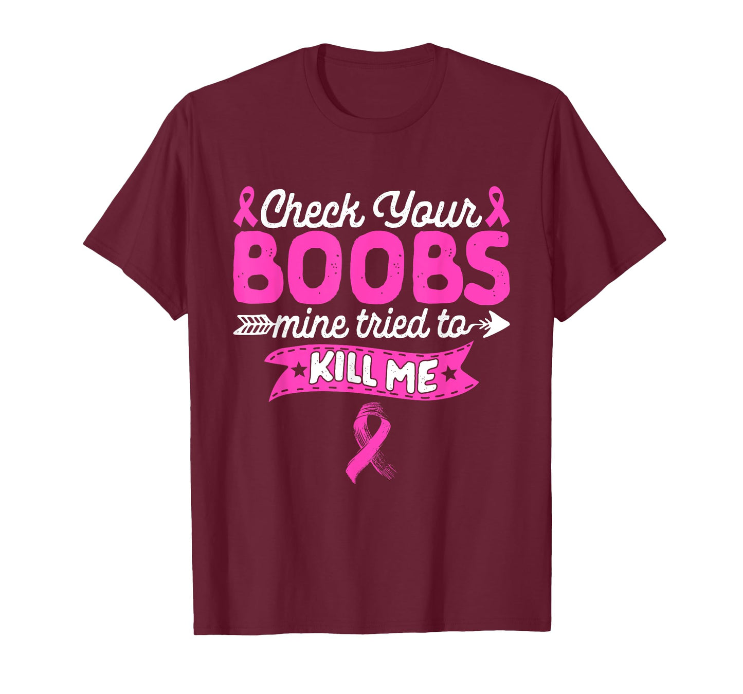 Check Your Boobs Breast Cancer Survivor Women Fighter T-Shirt