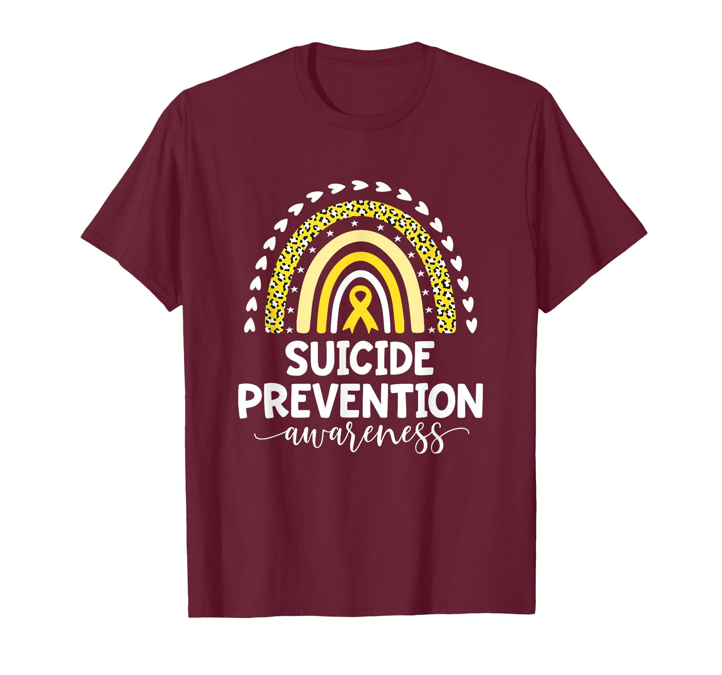 Yellow Rainbow Ribbon Support Suicide Prevention Awareness T-Shirt