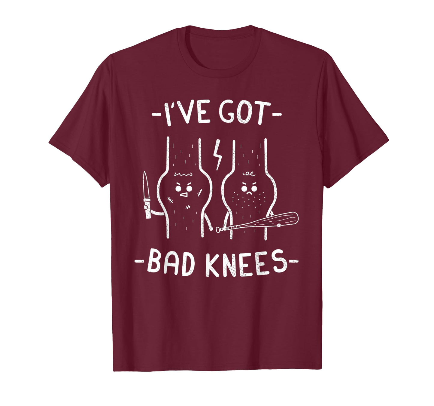Vintage I've Got Bad Knees Fun Skeleton Knees Injury Jokes T-Shirt