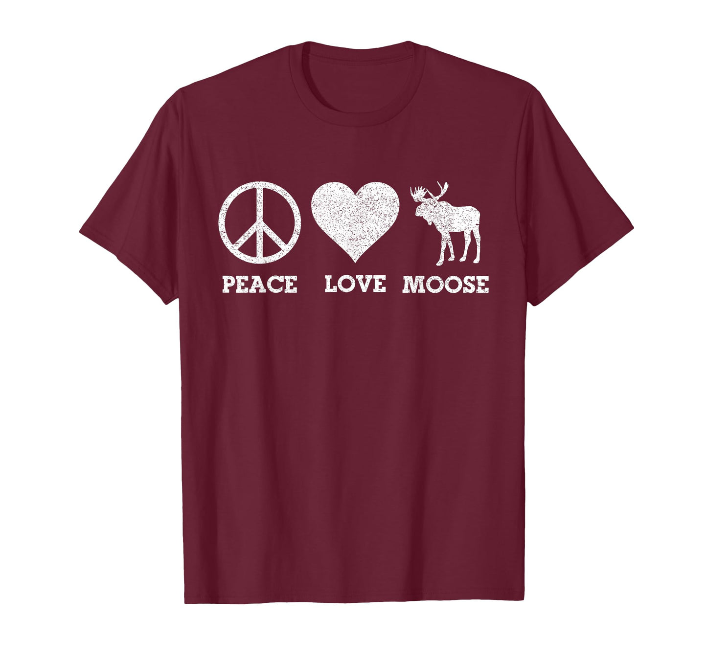 Peace Love Moose Elk Deer Alaska Funny Moose Lover T-Shirt