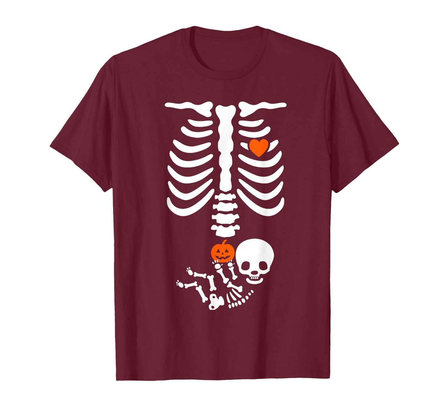 Halloween Skeleton Baby Maternity Pregnancy Announcement T-Shirt