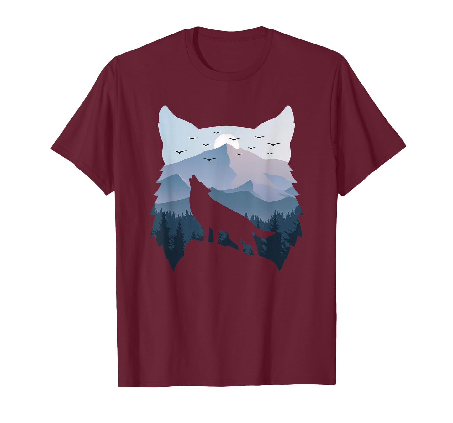 Wolf Landscape Mountain Wildlife Animal Nature Men Women T-Shirt