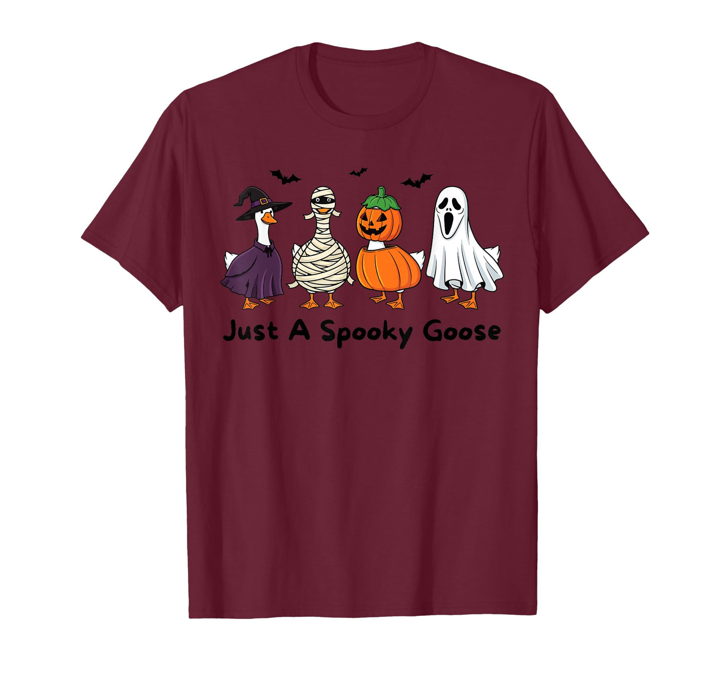 Just A Spooky Goose Halloween Serious Goose Funny T-Shirt