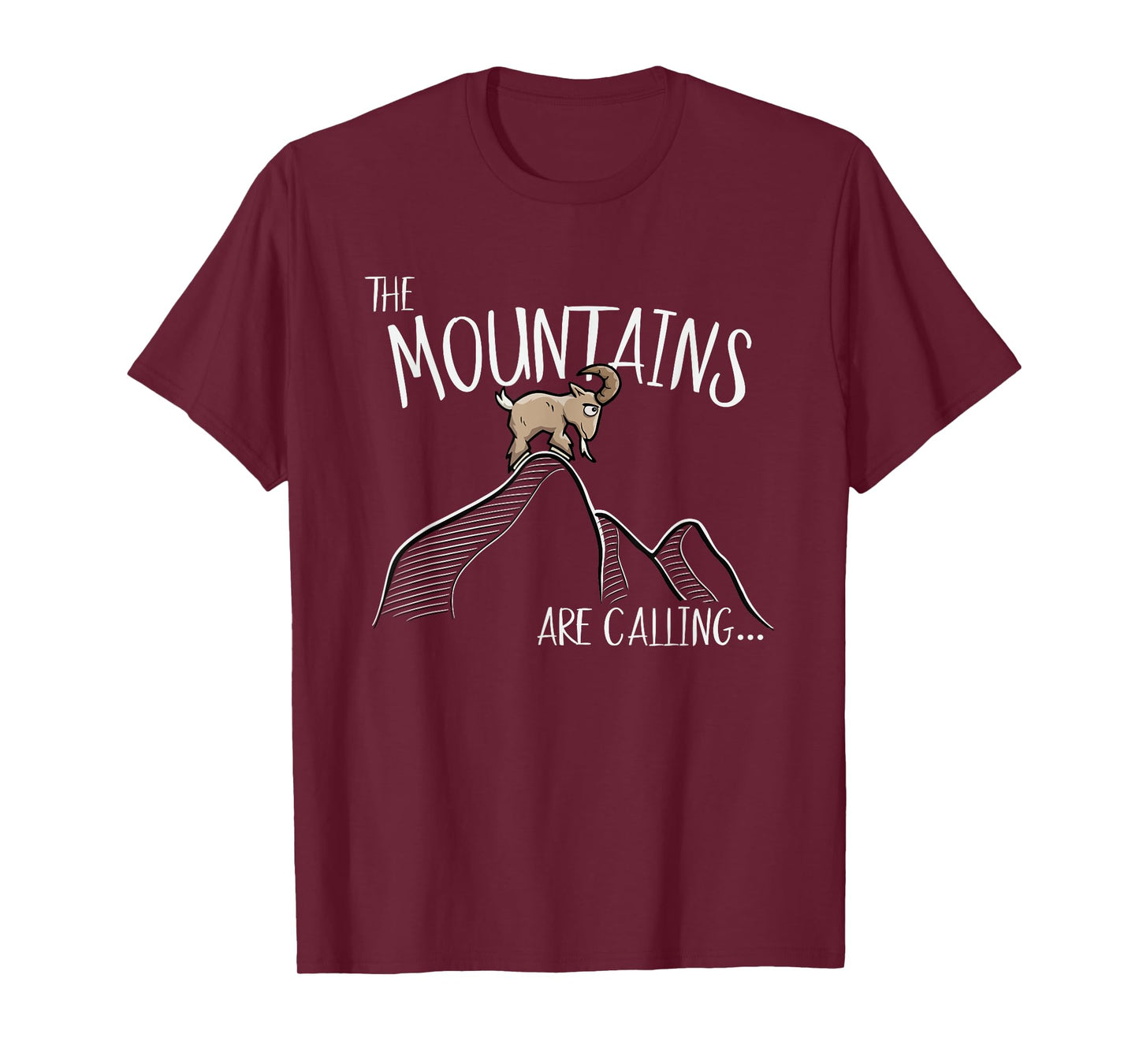 Mountains are Calling Goat on Mountain Hiker T-Shirt
