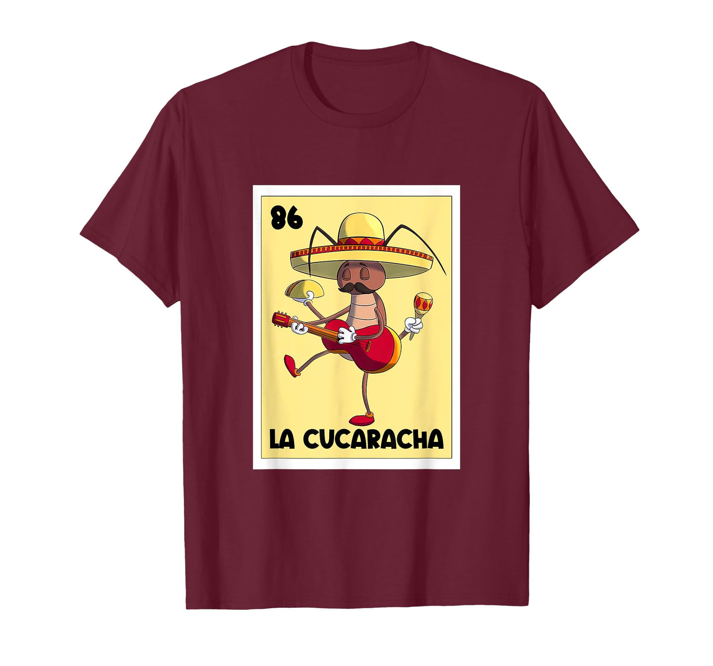 La Cucaracha Mexican Bingo Card Cockroach With Taco & Beer T-Shirt