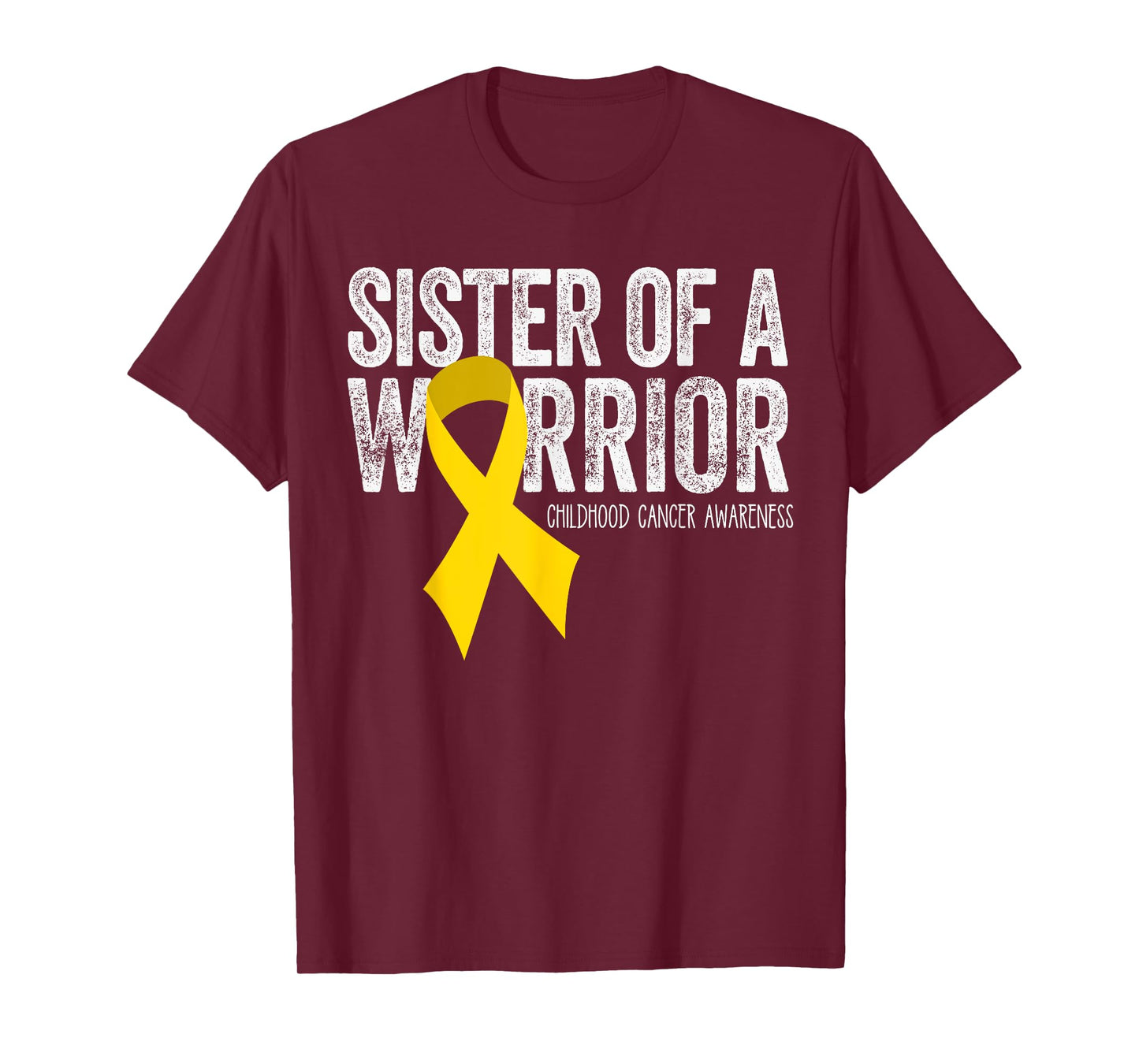 Sister of a Warrior Childhood Cancer Awareness Shirt Ribbon T-Shirt