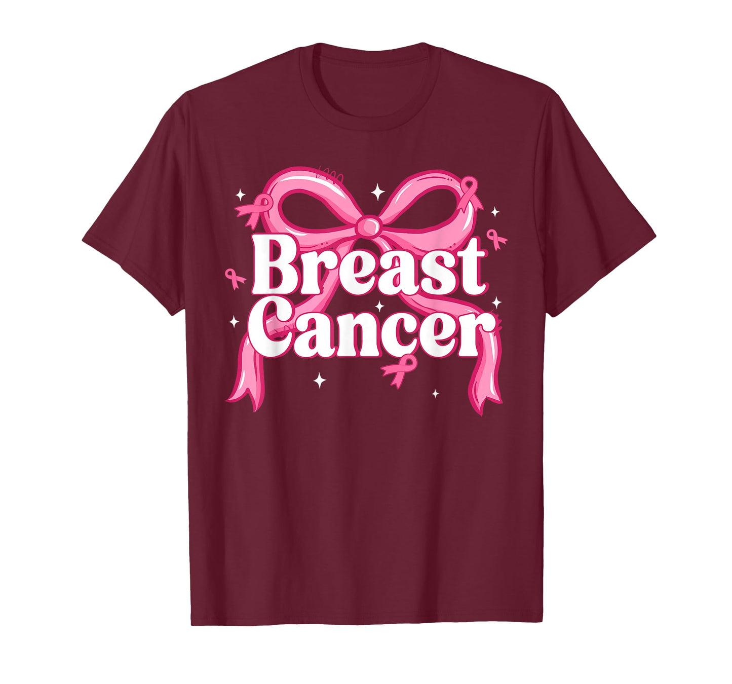 Pink Coquette Bow Breast Cancer Awareness Support Ribbon T-Shirt