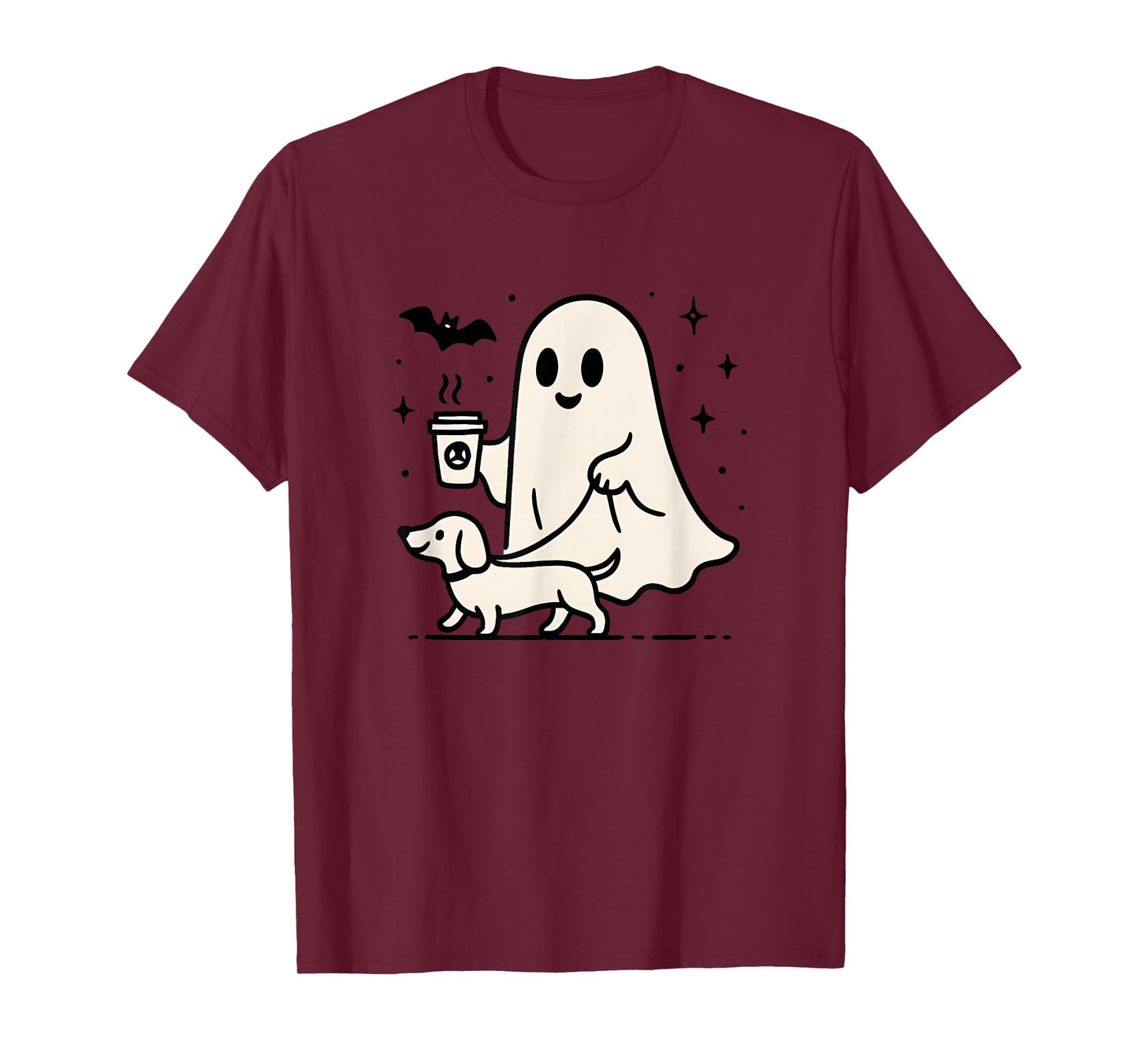 Funny Dachshund Ghost Halloween Spooky Season Weenie Dog T-Shirt