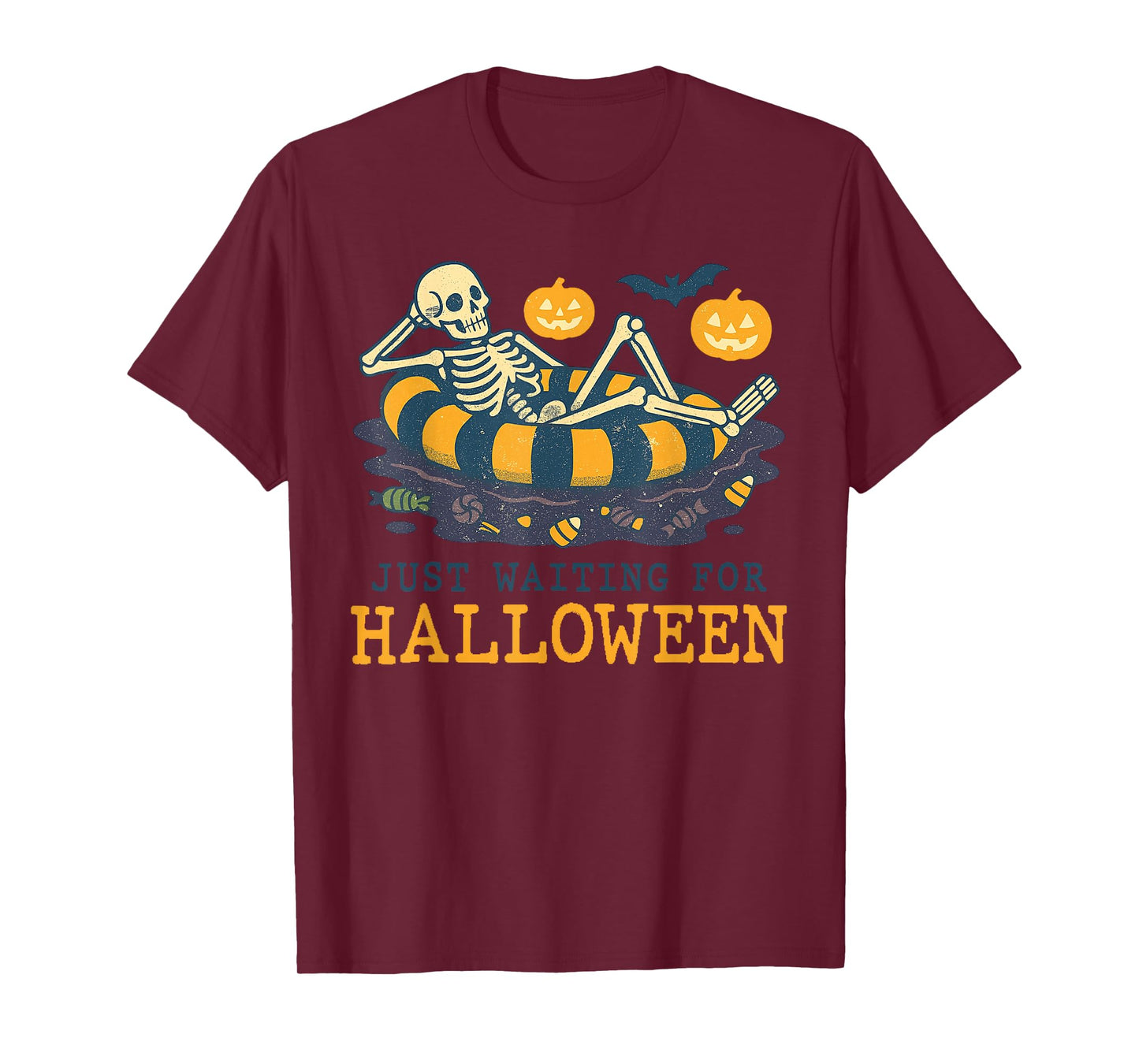 Spooky Summer Skeleton Just Waiting for Halloween T-Shirt