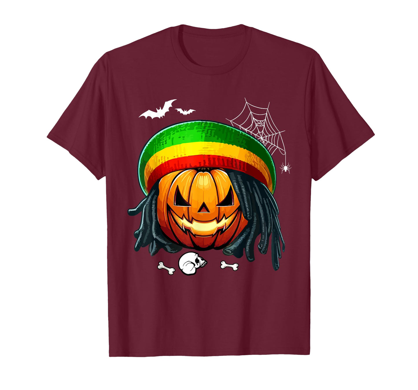 Jamaican Horror Carved Pumpkin Halloween Funny Parties T-Shirt