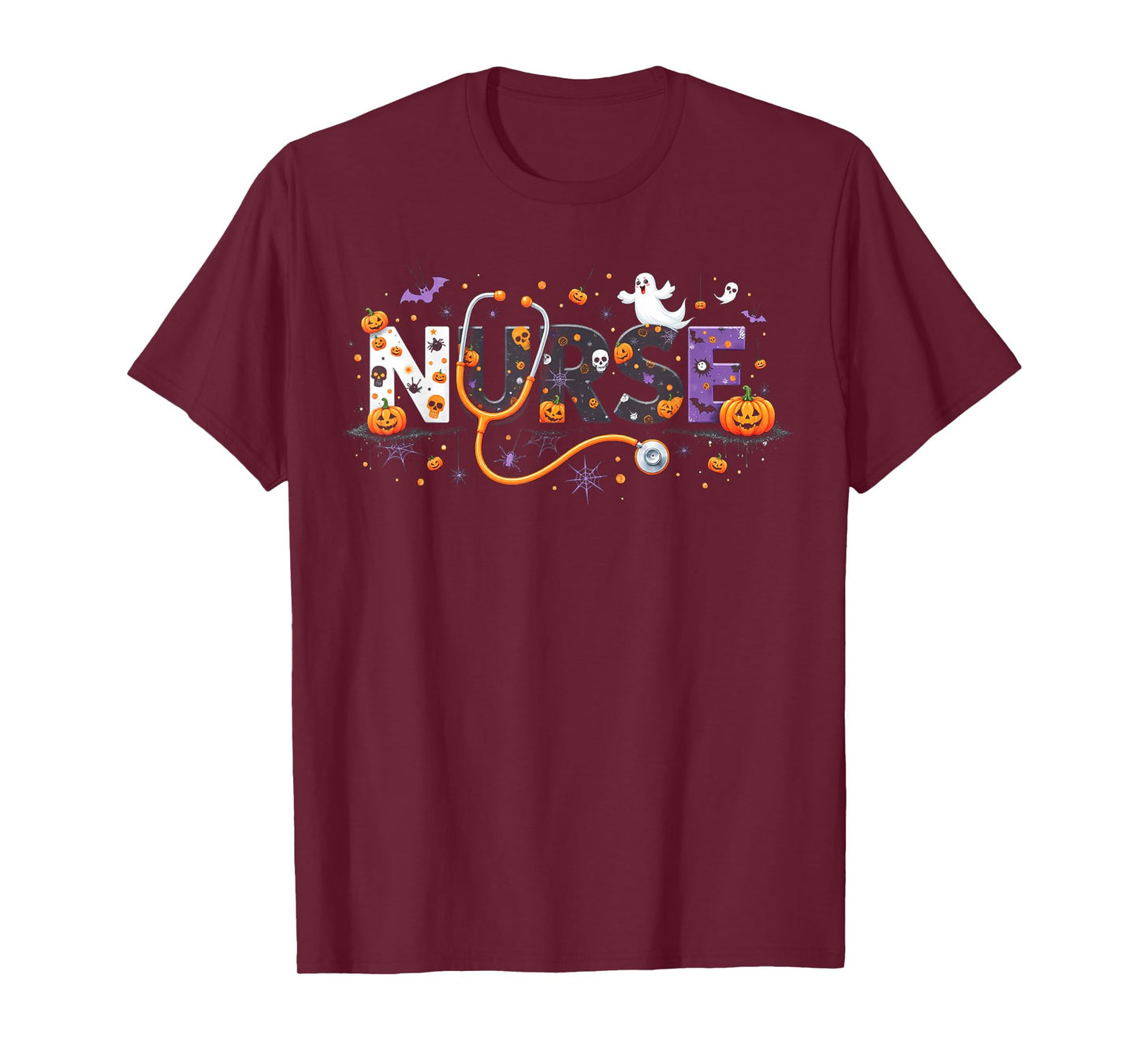 Halloween Nurse 2025 Funny Letter Nursing School Life Fall T-Shirt