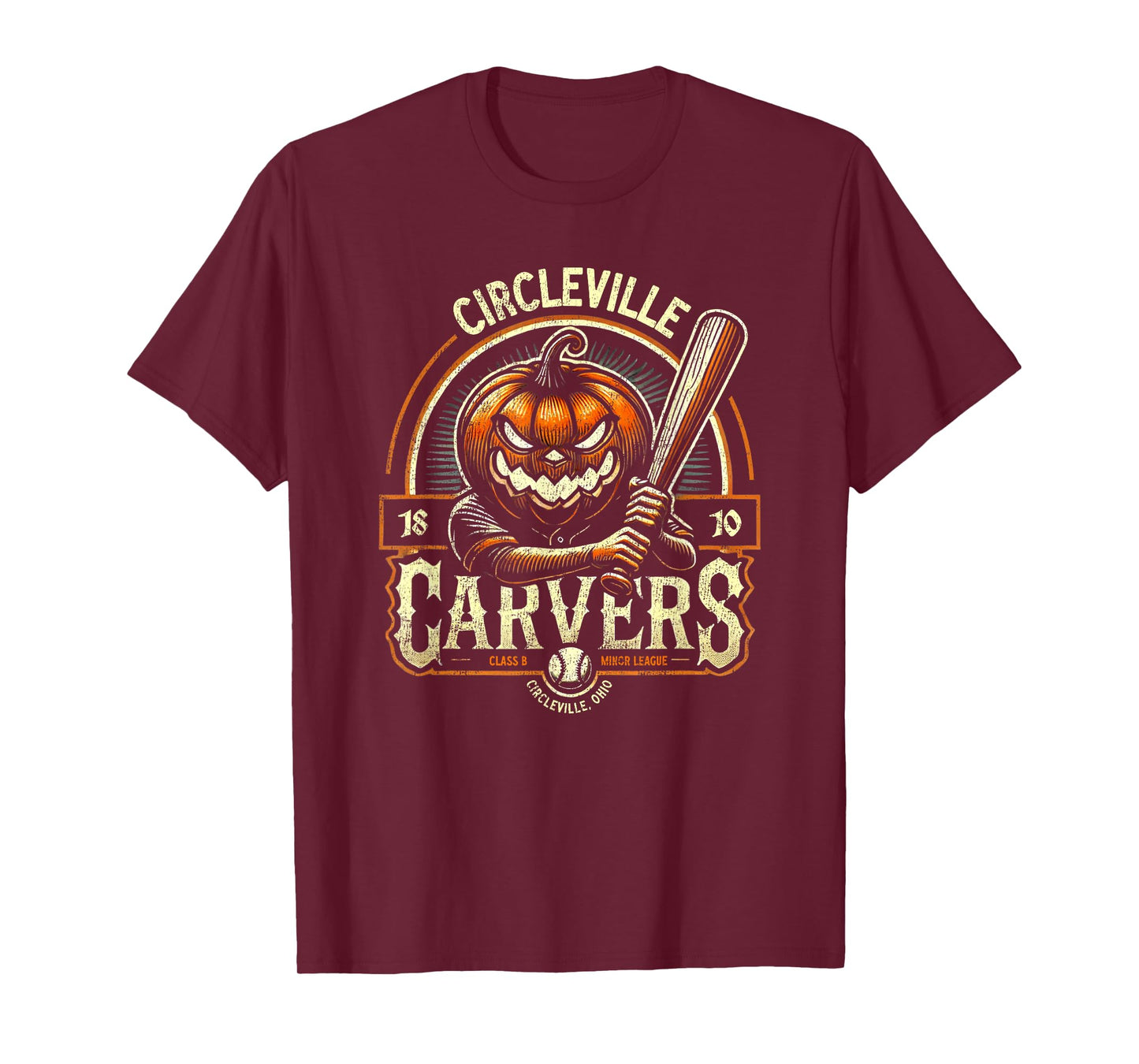 Spooky Halloween Circleville Carvers Minor League Baseball T-Shirt