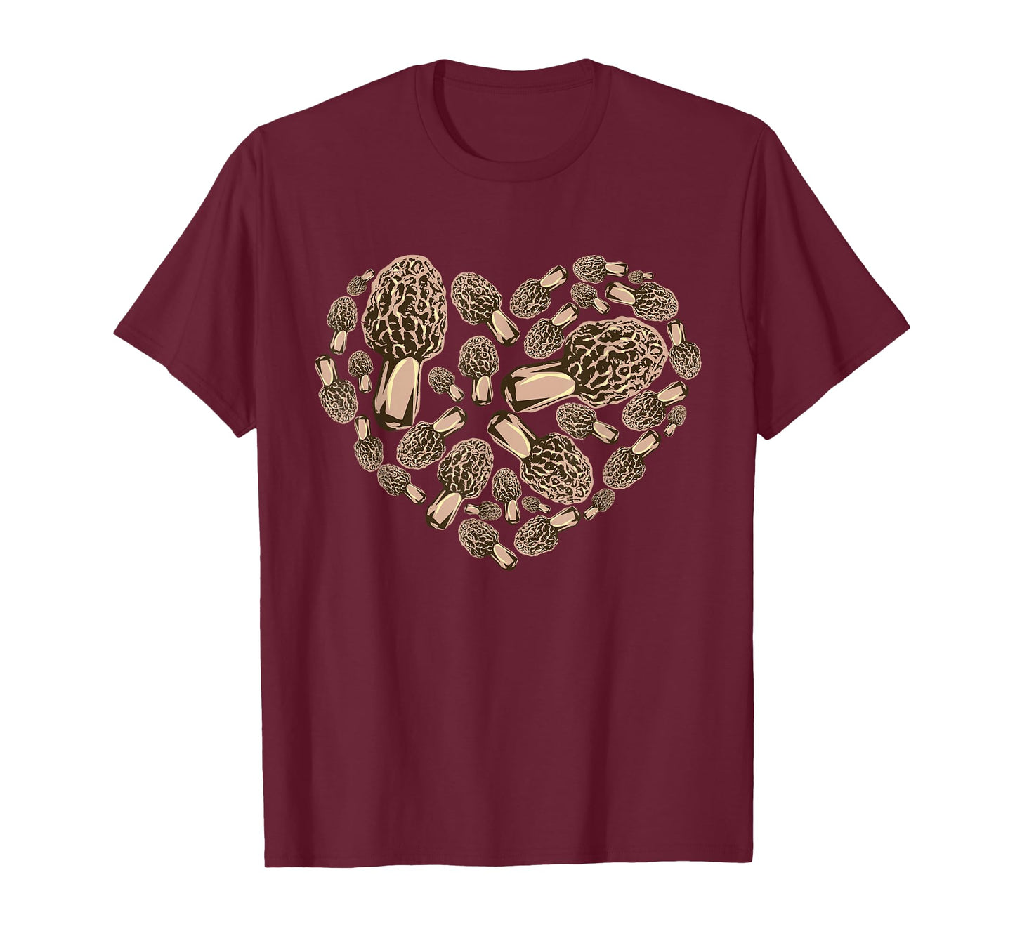 Morel Mushroom Hunter | Morel Love Heart Shrooming Gift T-Shirt
