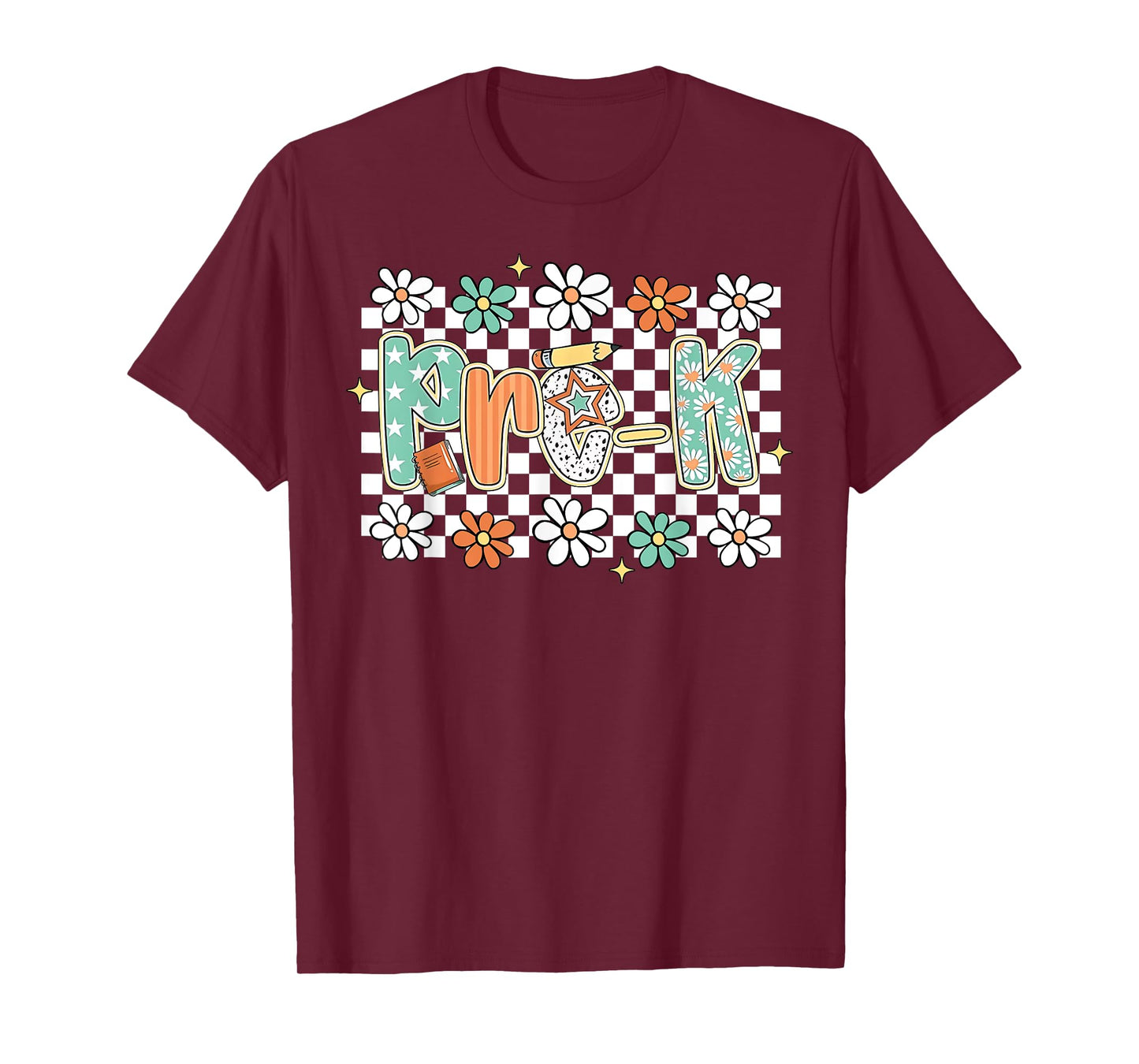 Pre-K Teacher Retro Floral Preschool Back To School T-Shirt