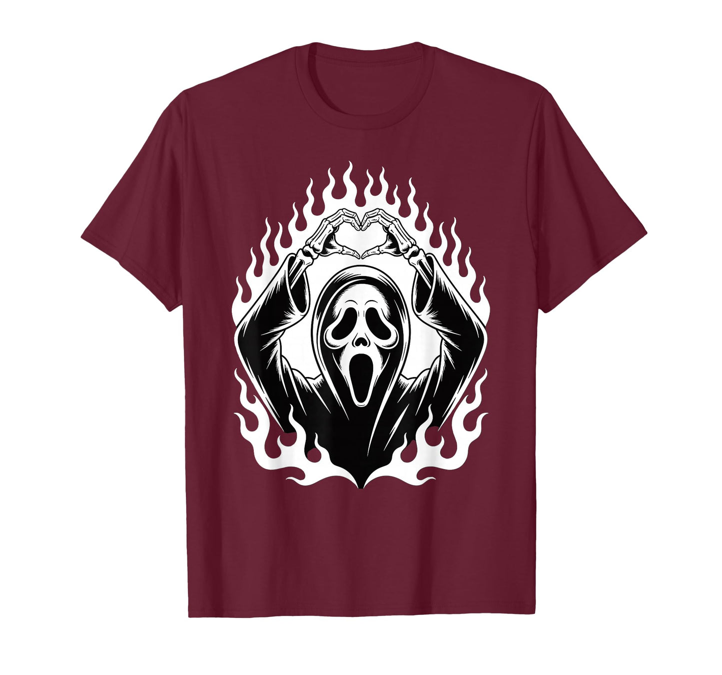 Halloween Scary Face Horror Creepy Ghost Heart Hands Spooky T-Shirt