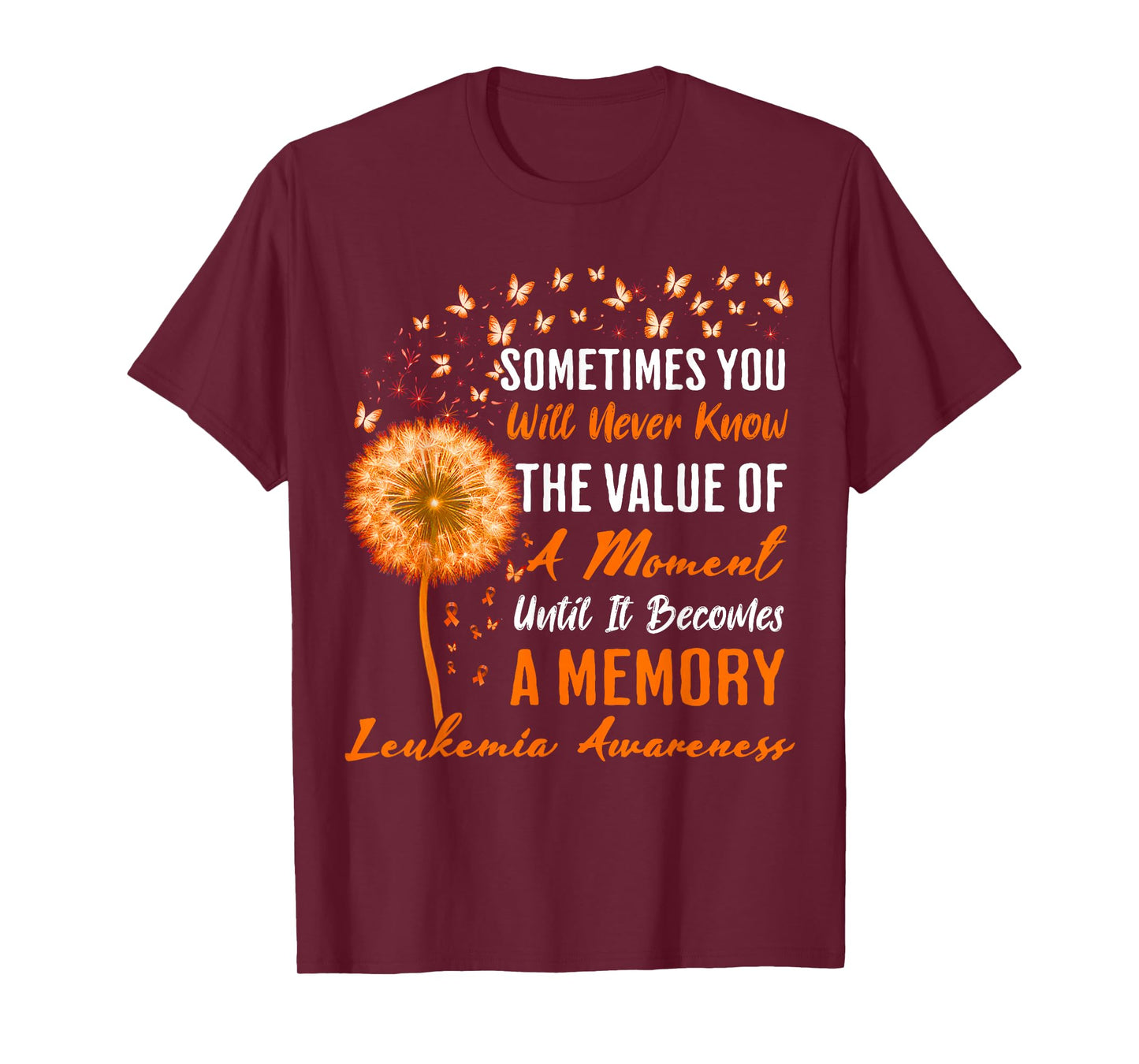 Memory Orange Ribbon Leukemia Cancer Awareness T-Shirt