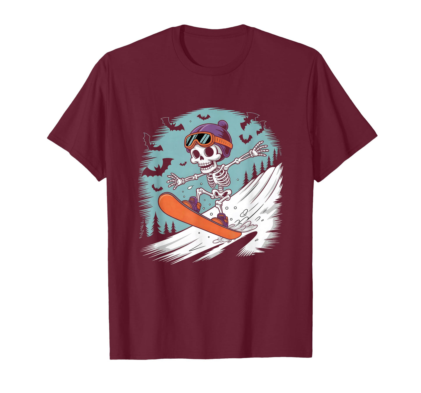 Halloween Skeleton Snowboard T-Shirt