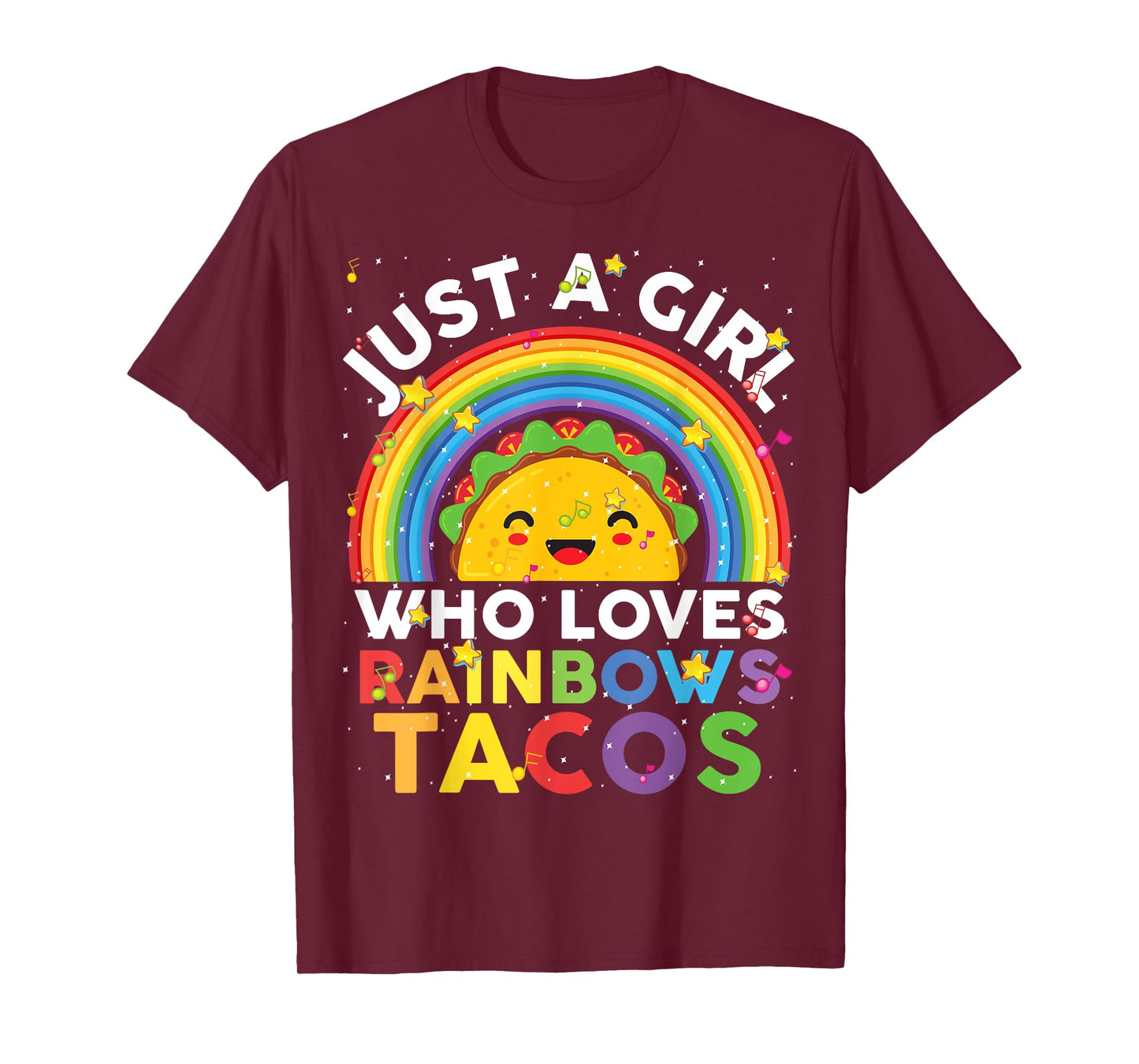 Taco-Shirt Funny Just A Girl Who Loves Rainbow And Taco Kids T-Shirt