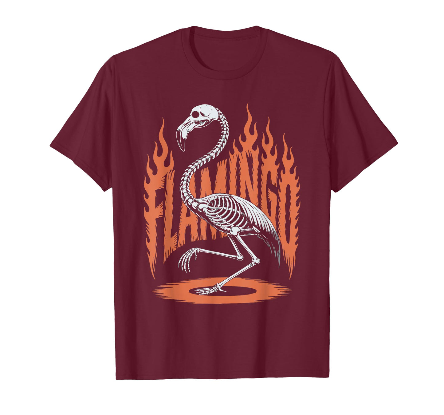 Spooky Flamingo Skeleton Halloween T-Shirt