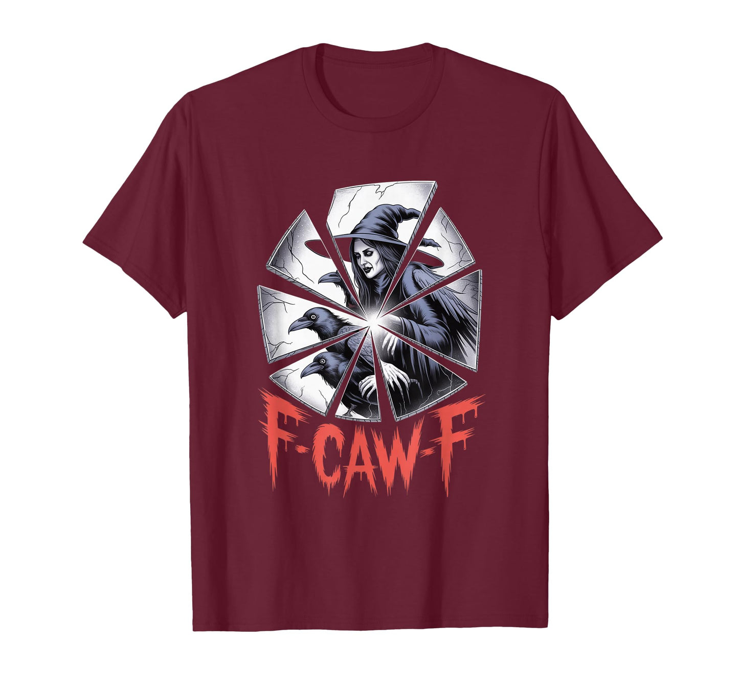 F-Caw-F Crow Funny Gothic Moon Black Bird Halloween T-Shirt