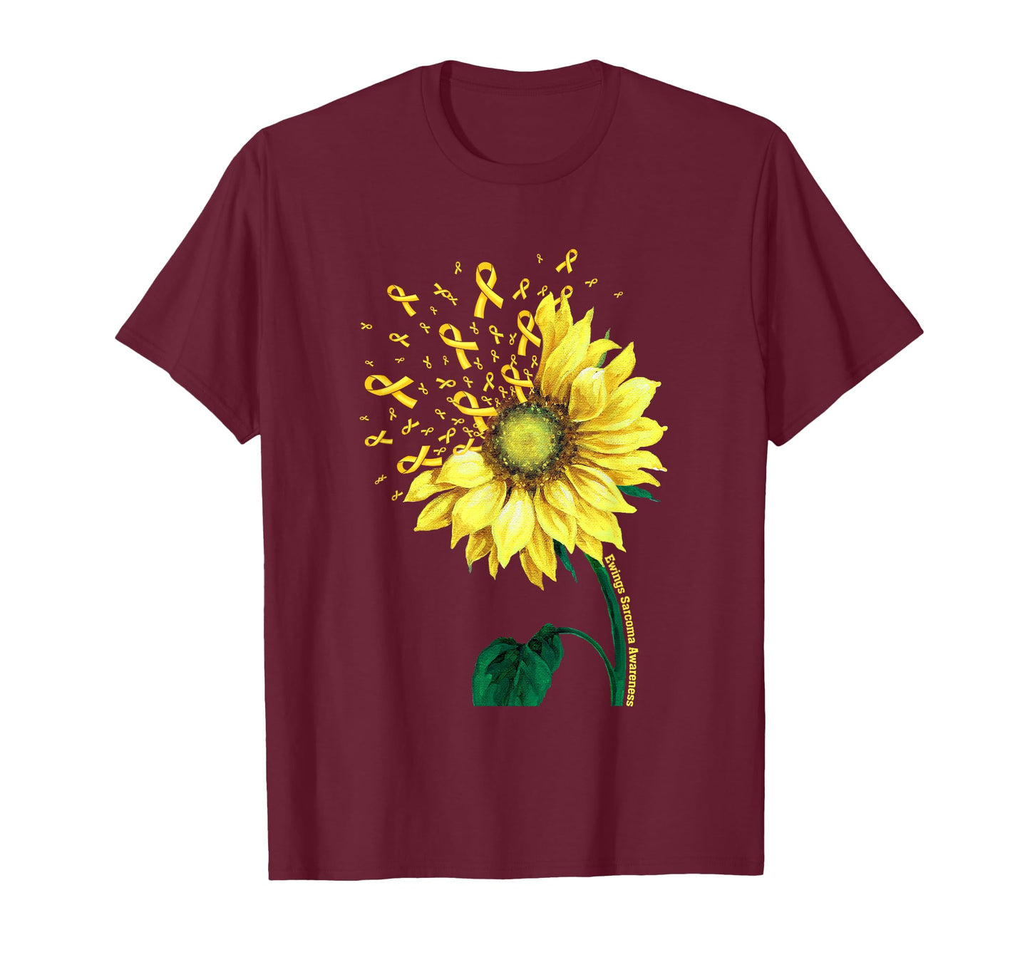 EWINGS SARCOMA AWARENESS Sunflower Yellow Ribbon Fighter T-Shirt